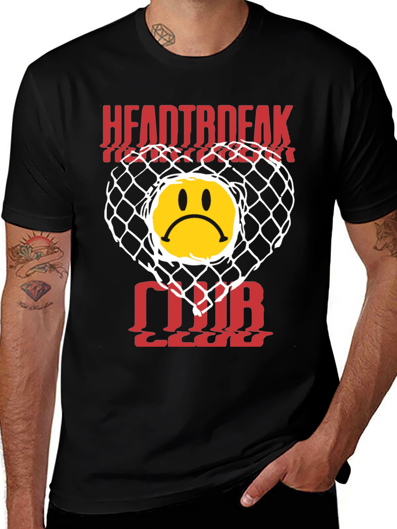 Variant 4 of Heartbreak Club Graphic Tee - Black Cotton T-Shirt