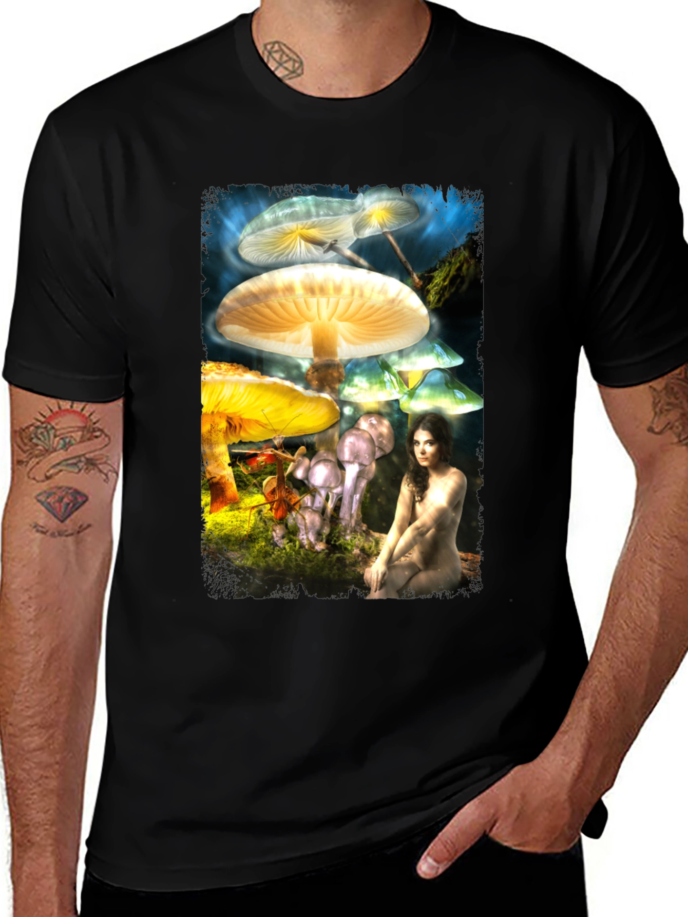 Variant 6 of Surreal Mushroom Fantasy T-Shirt - Unique Graphic Tee