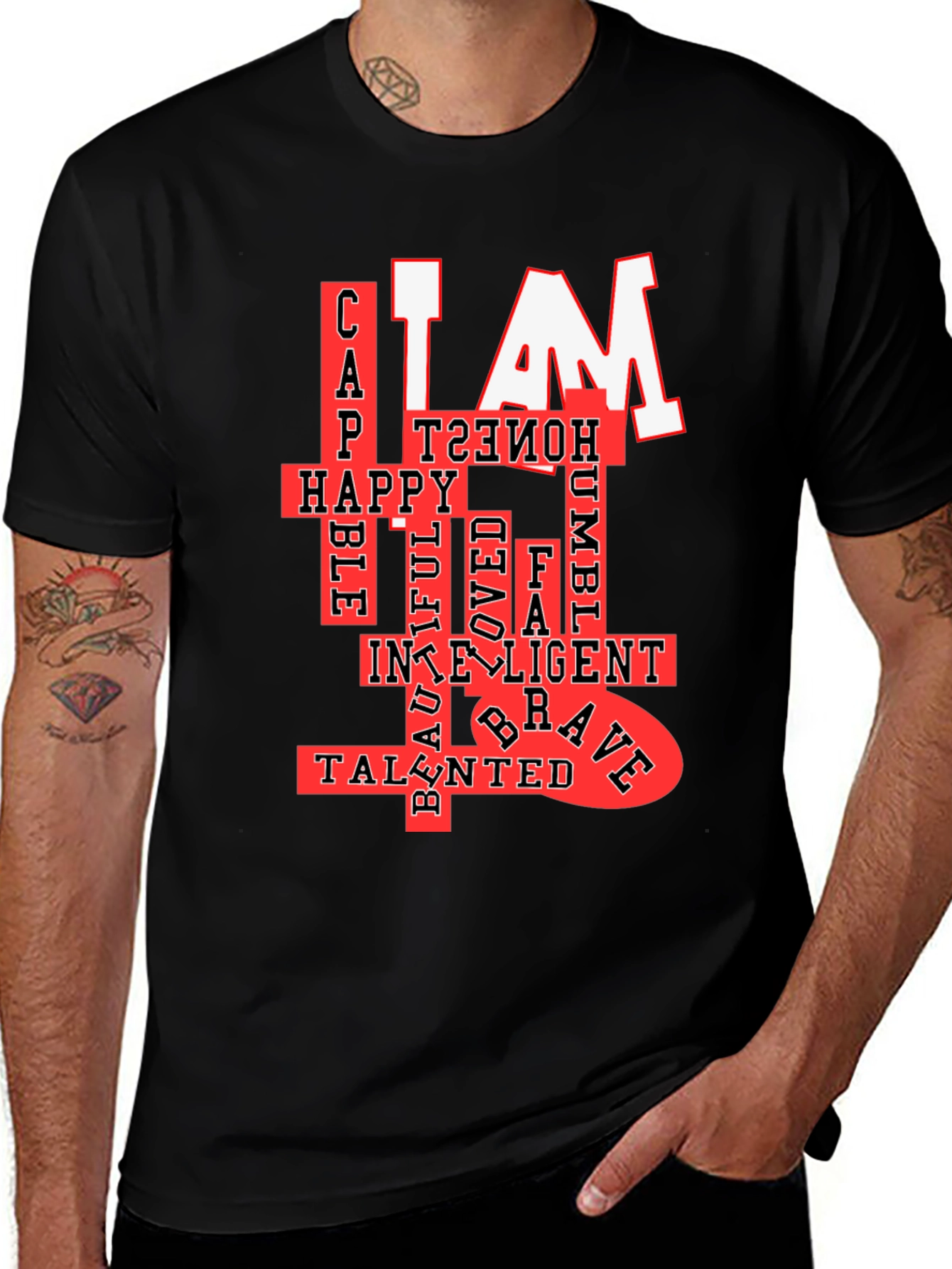Variant 10 of I AM T-Shirt: Confident, Happy & Talented 
