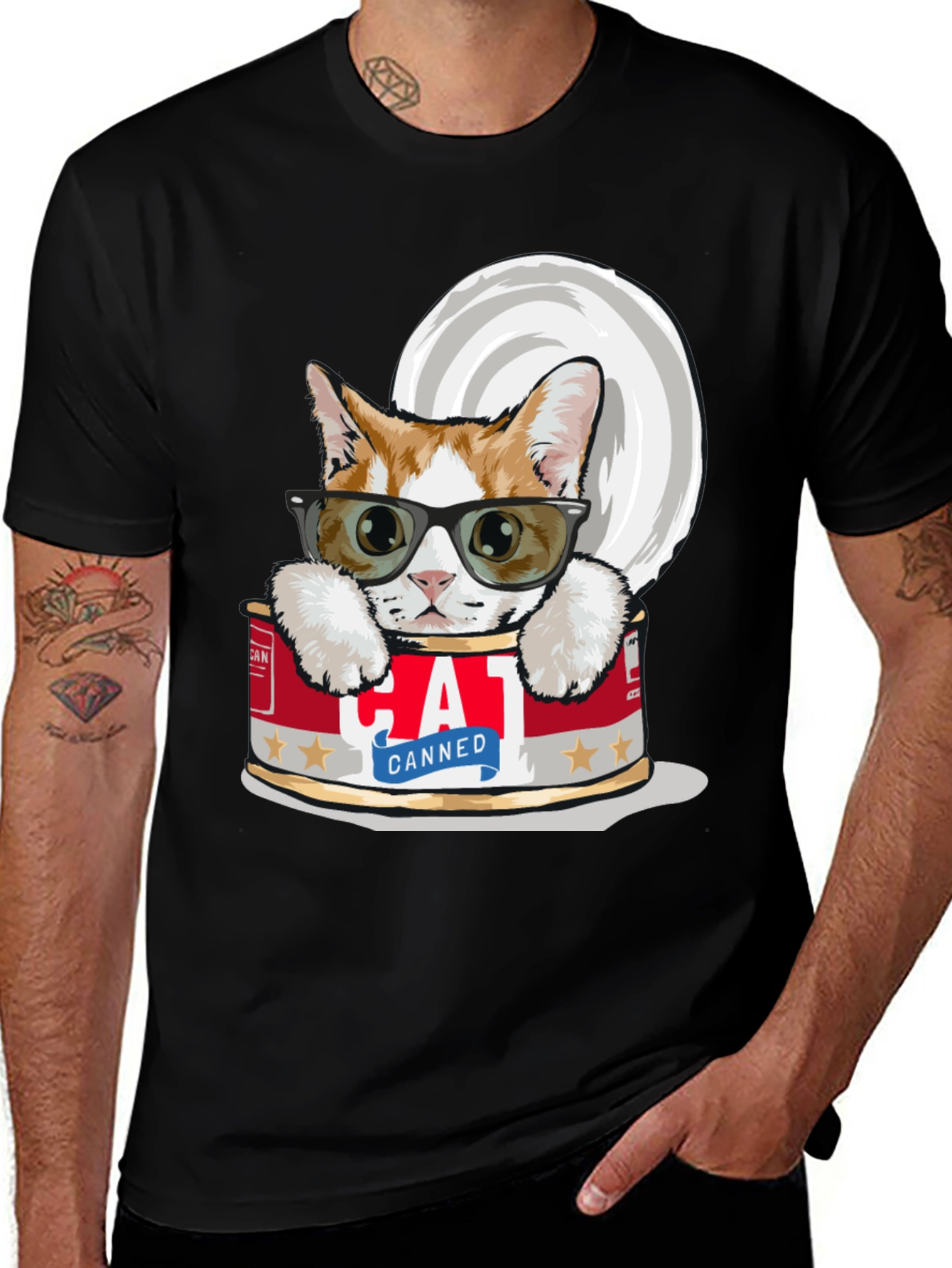 Variant 2 of Canned Cat T-Shirt - Funny Graphic Tee