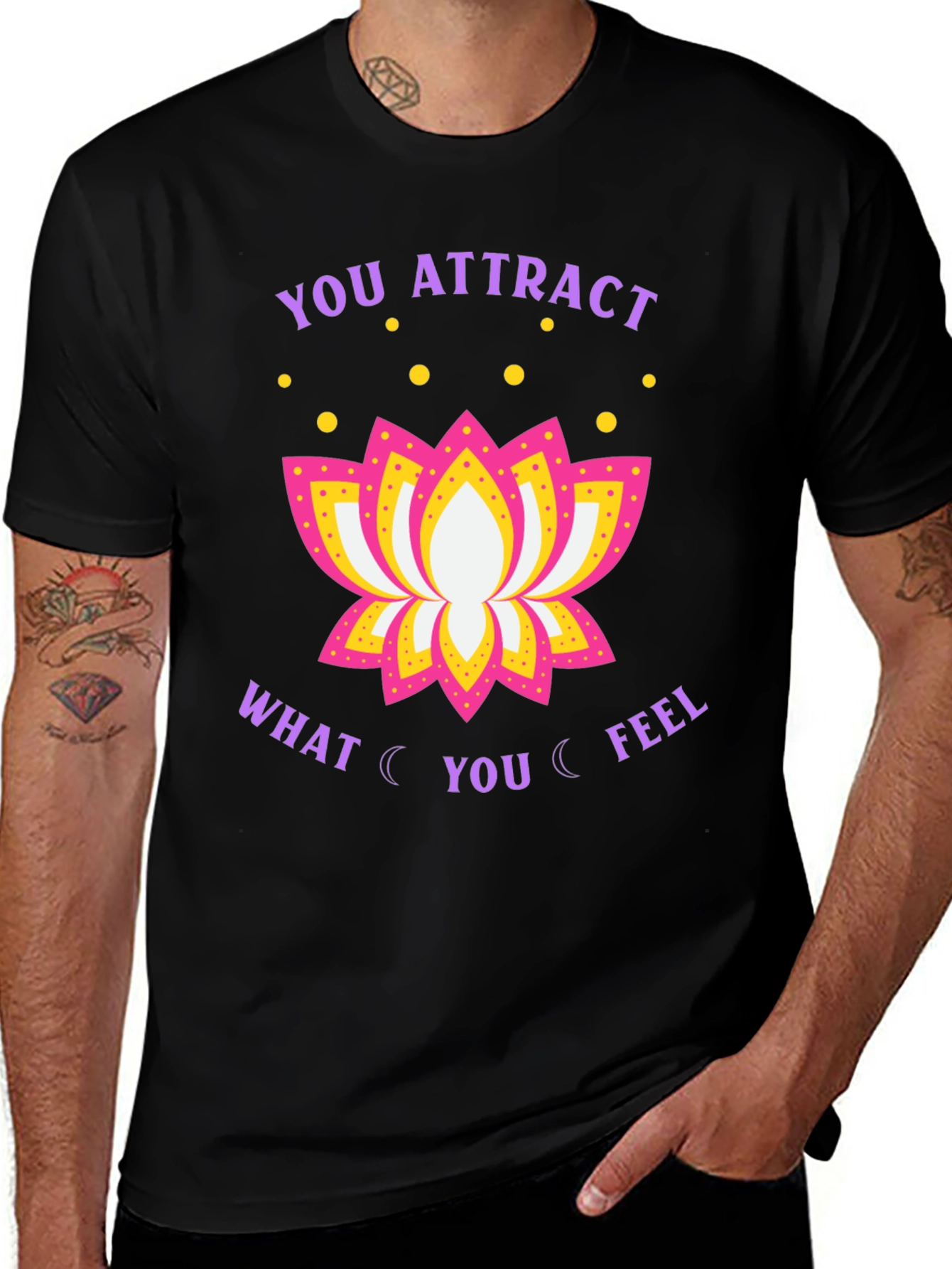 Variant 11 of Attract What You Feel Black Graphic Tee
