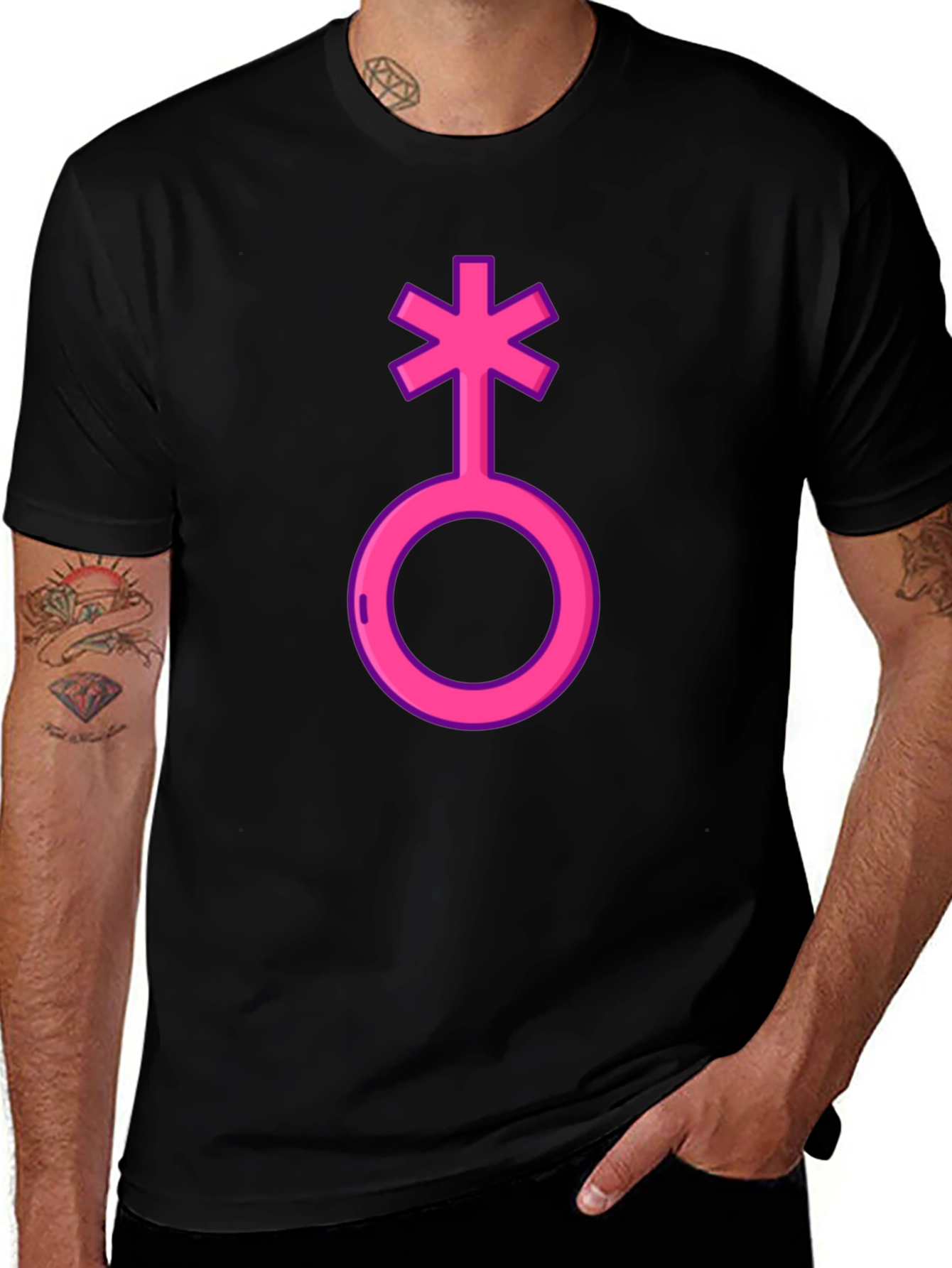 Variant 30 of Genderqueer Symbol T-Shirt - Black