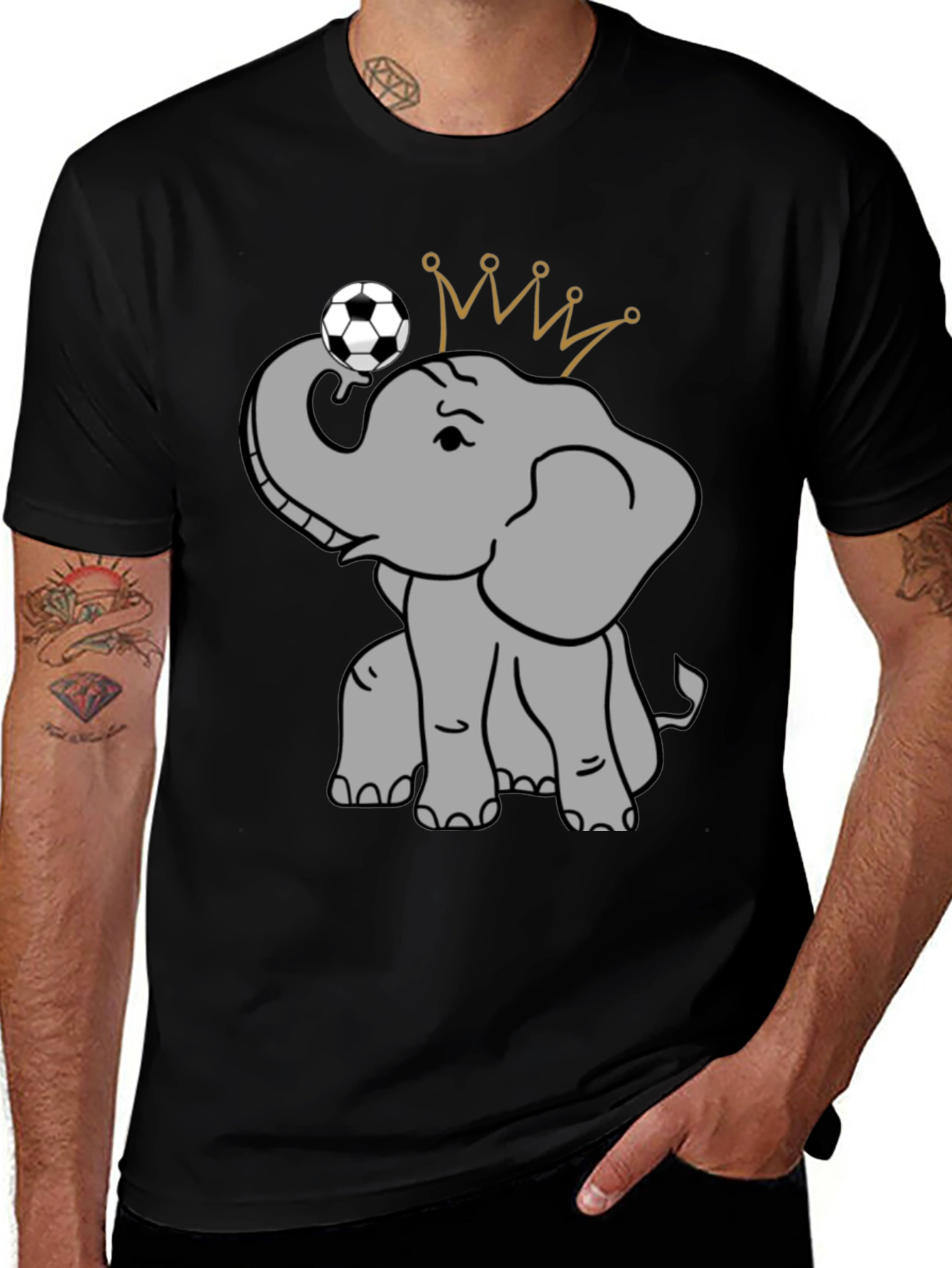 Variant 20 of Elephant Soccer King Graphic T-Shirt