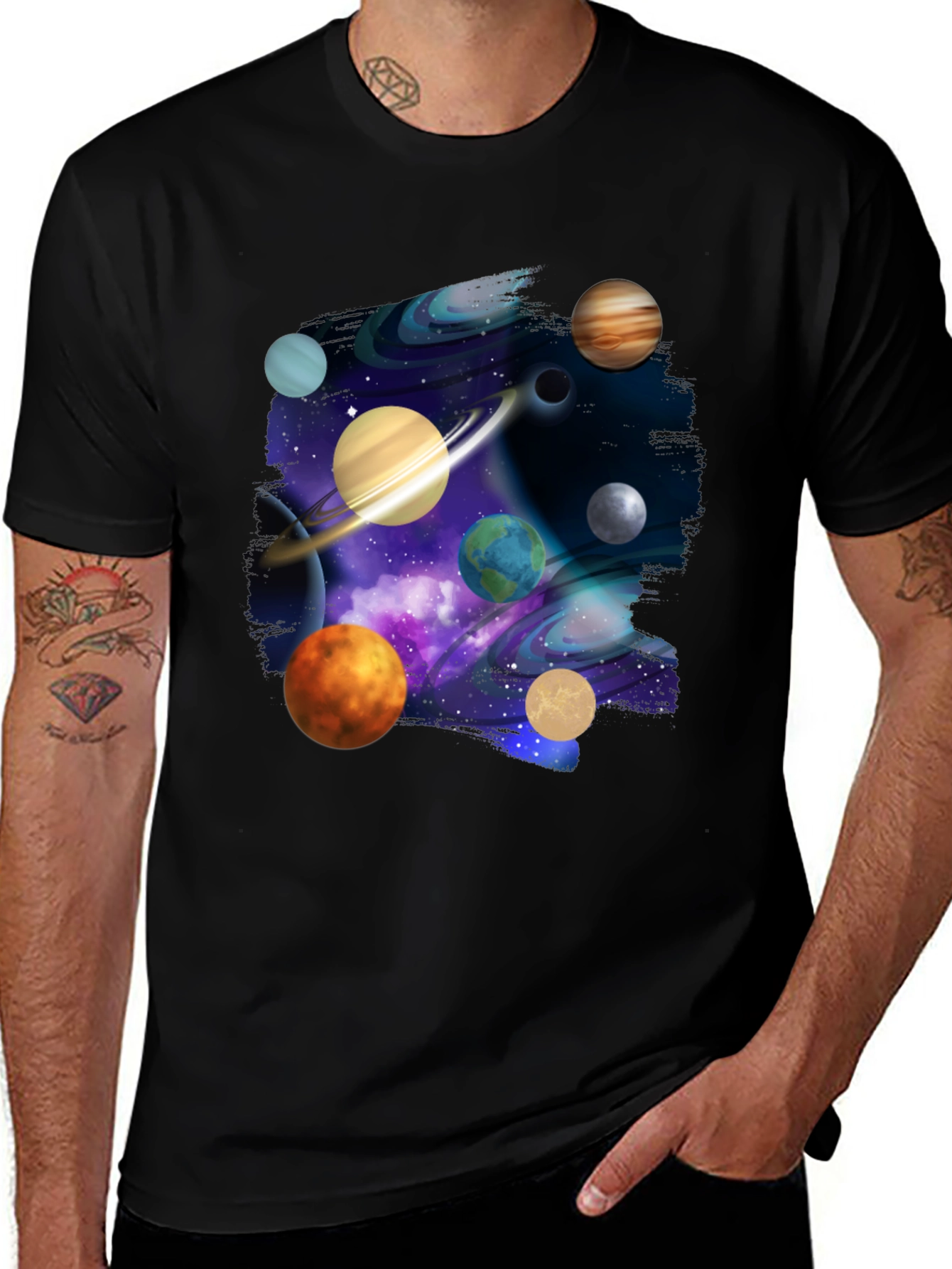 Variant 11 of Planets Graphic T-Shirt - Space Design Tee