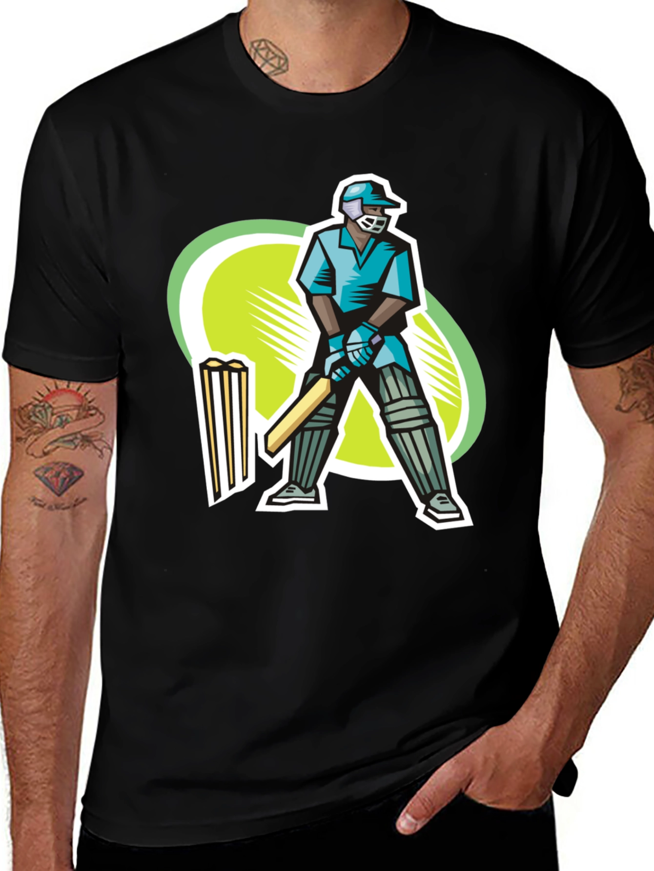 Variant 23 of Cricket Player Graphic Tee