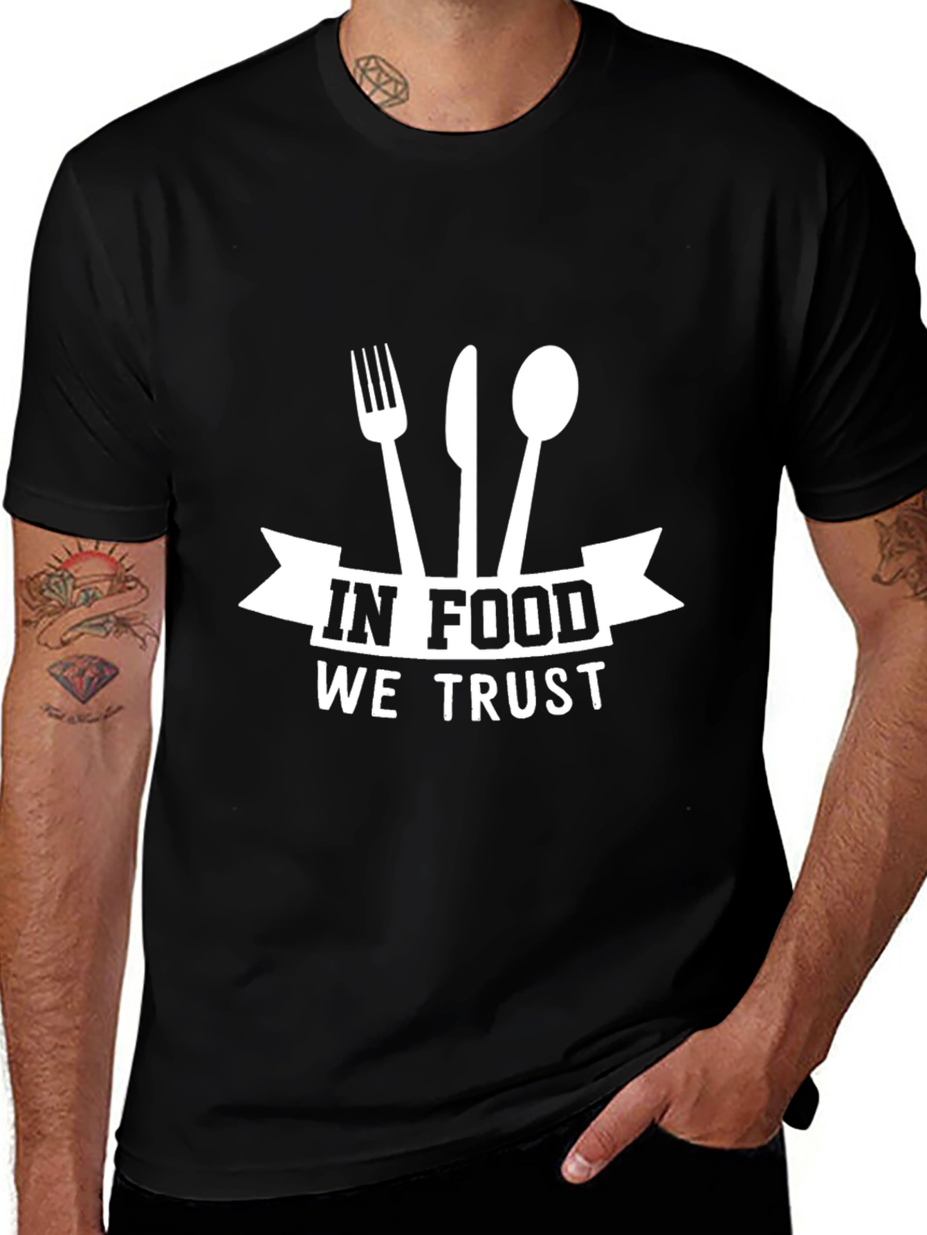 Variant 23 of In Food We Trust Black Graphic T-Shirt