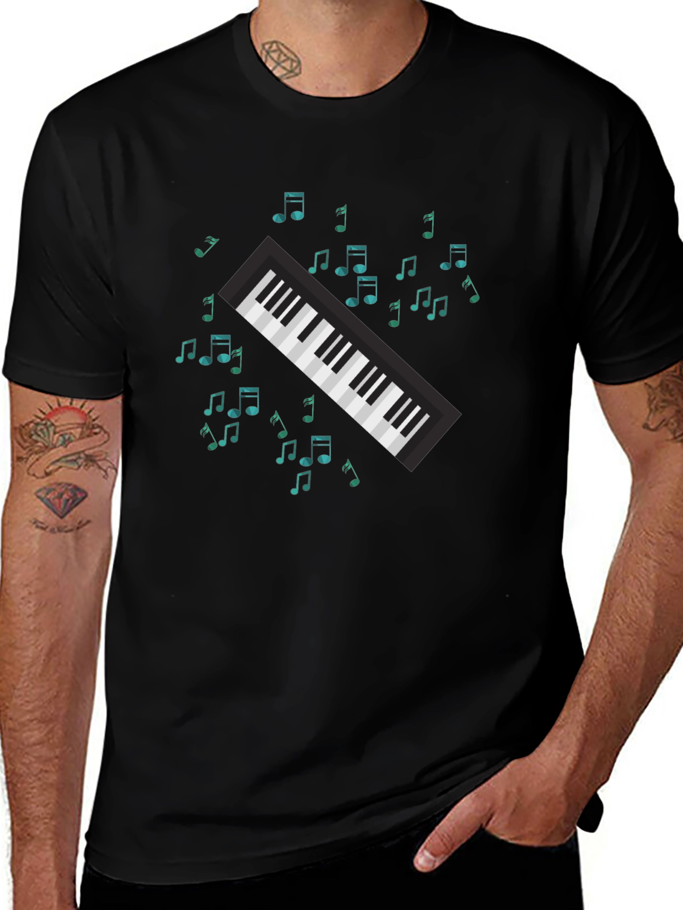 Variant 15 of Musical Keyboard Notes Graphic Tee