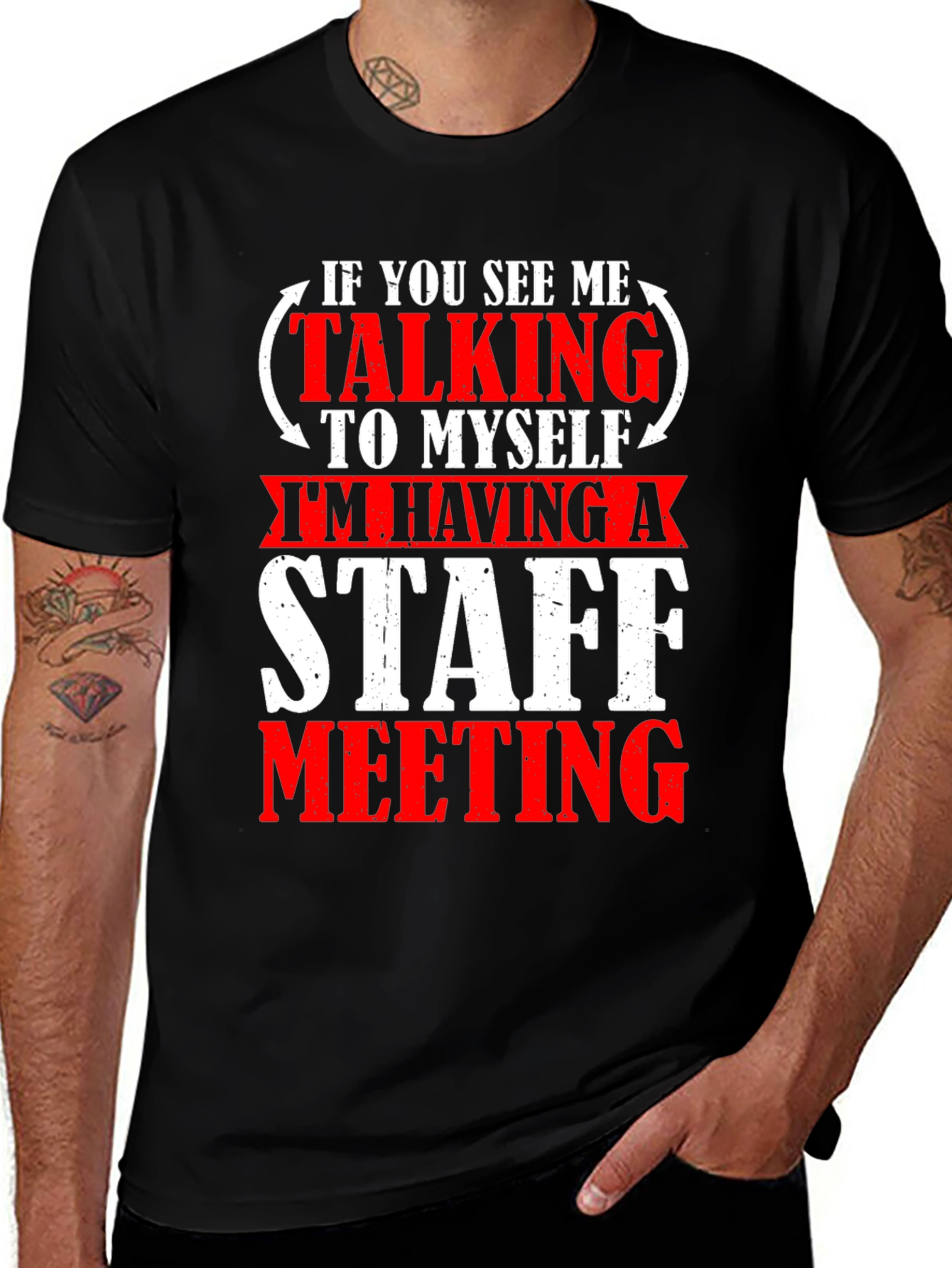 Variant 11 of Staff Meeting Graphic Tee - Funny Slogan T-Shirt