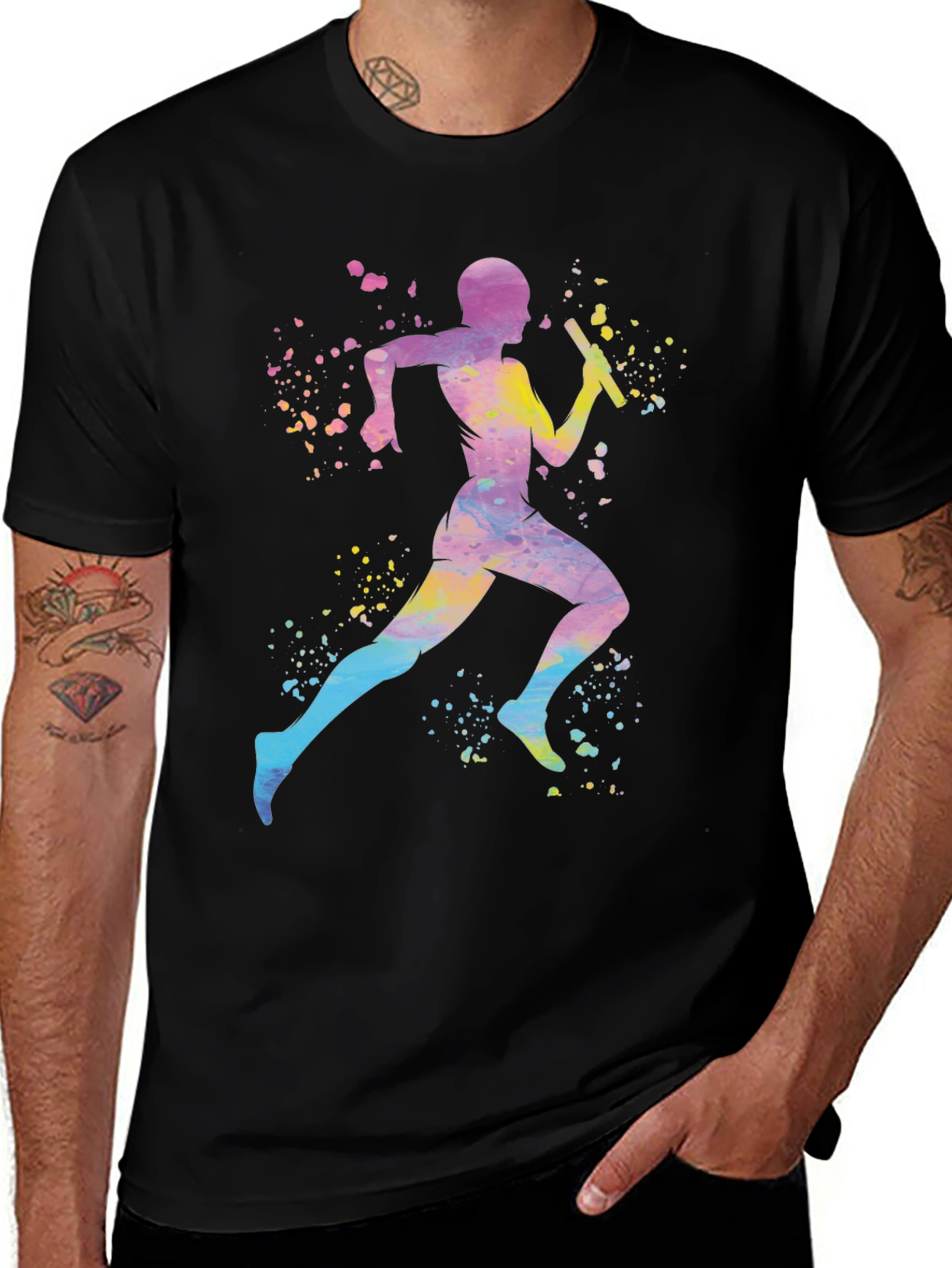 Variant 10 of Watercolor Runner Graphic Tee - Stylish Unisex T-Shirt
