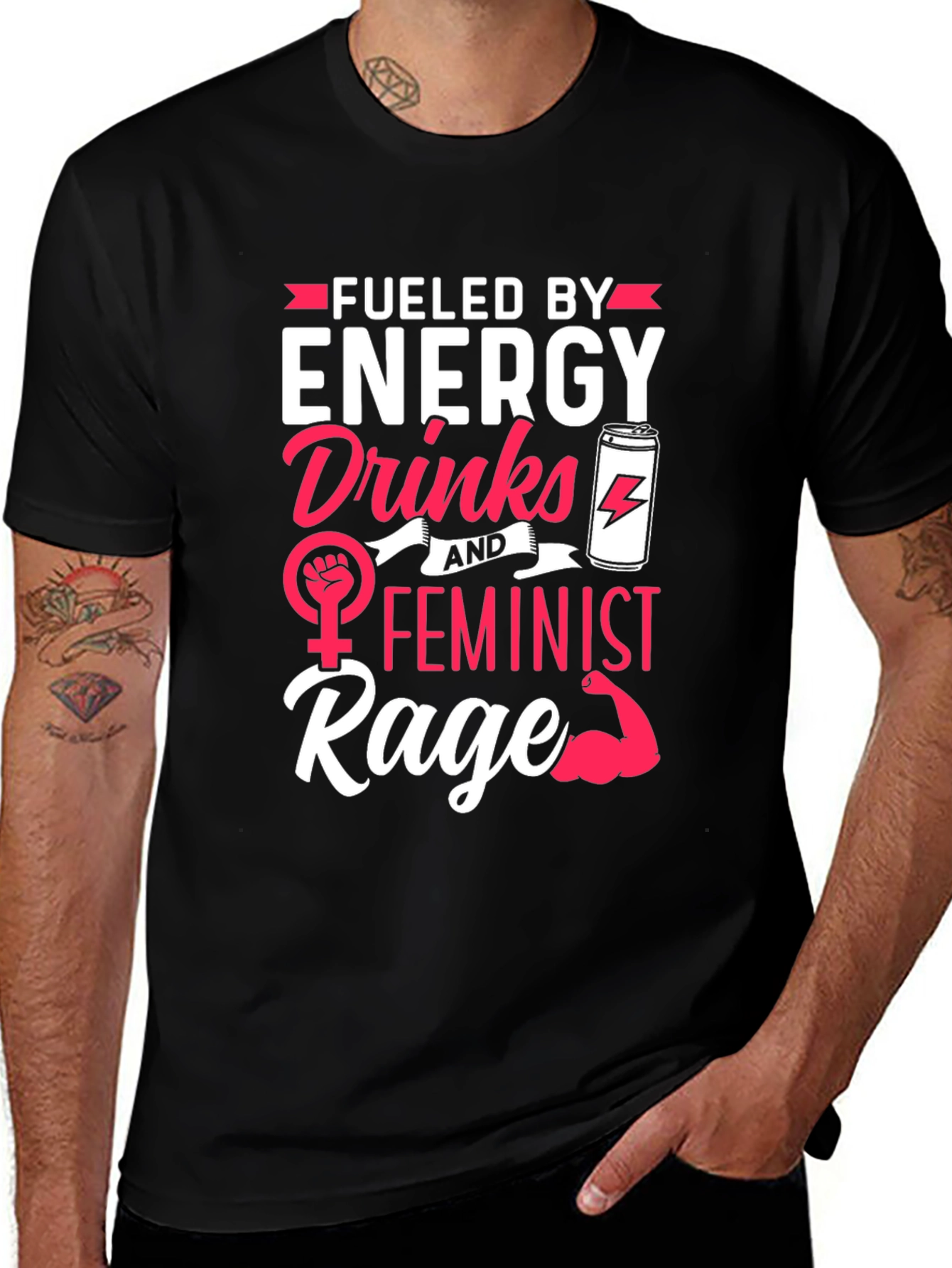 Fueled by Energy Drinks & Feminist Rage T-Shirt