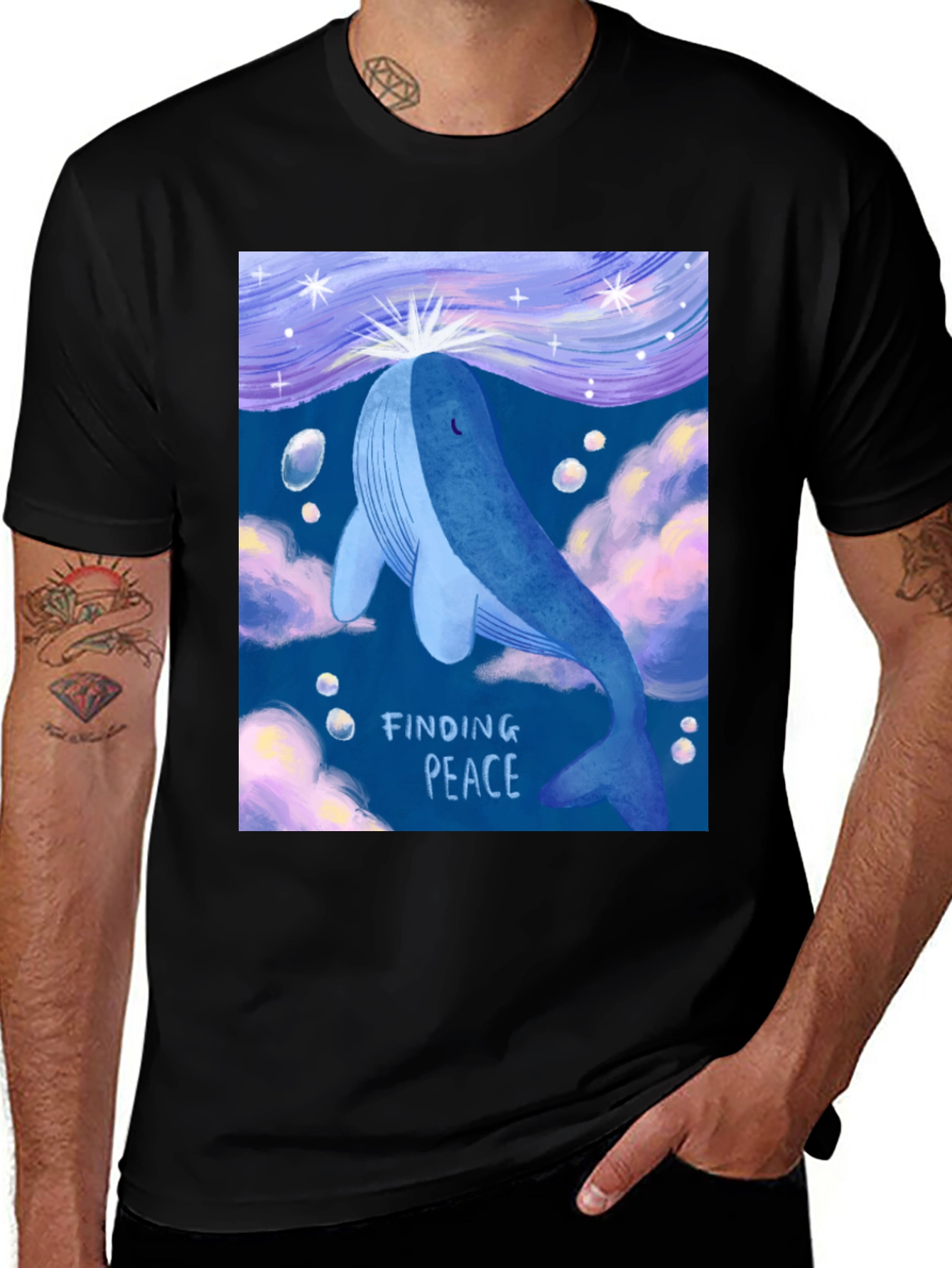 Variant 22 of Whale Finding Peace Graphic T-Shirt