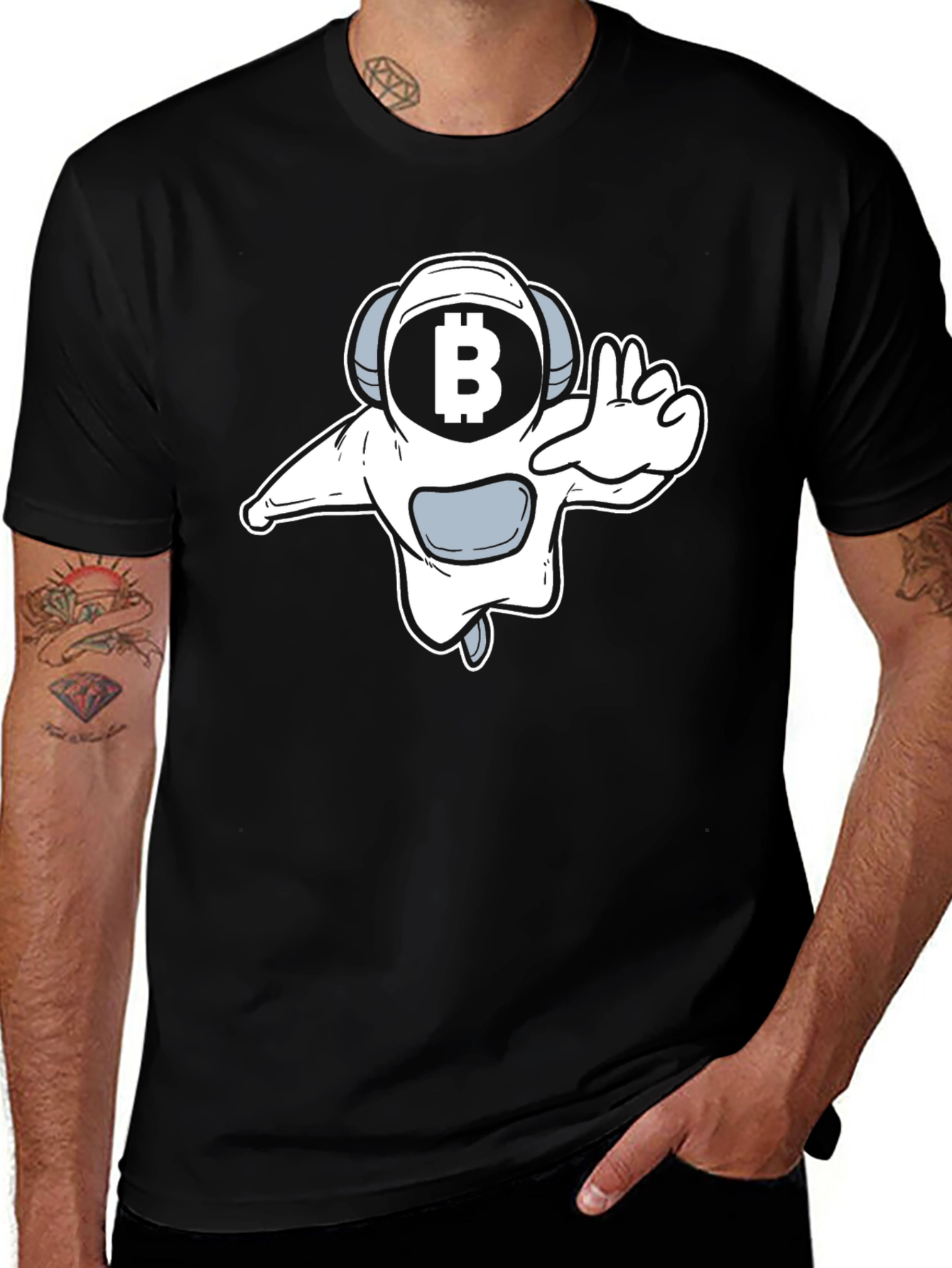 Variant 11 of Bitcoin Astronaut Graphic Tee - Black