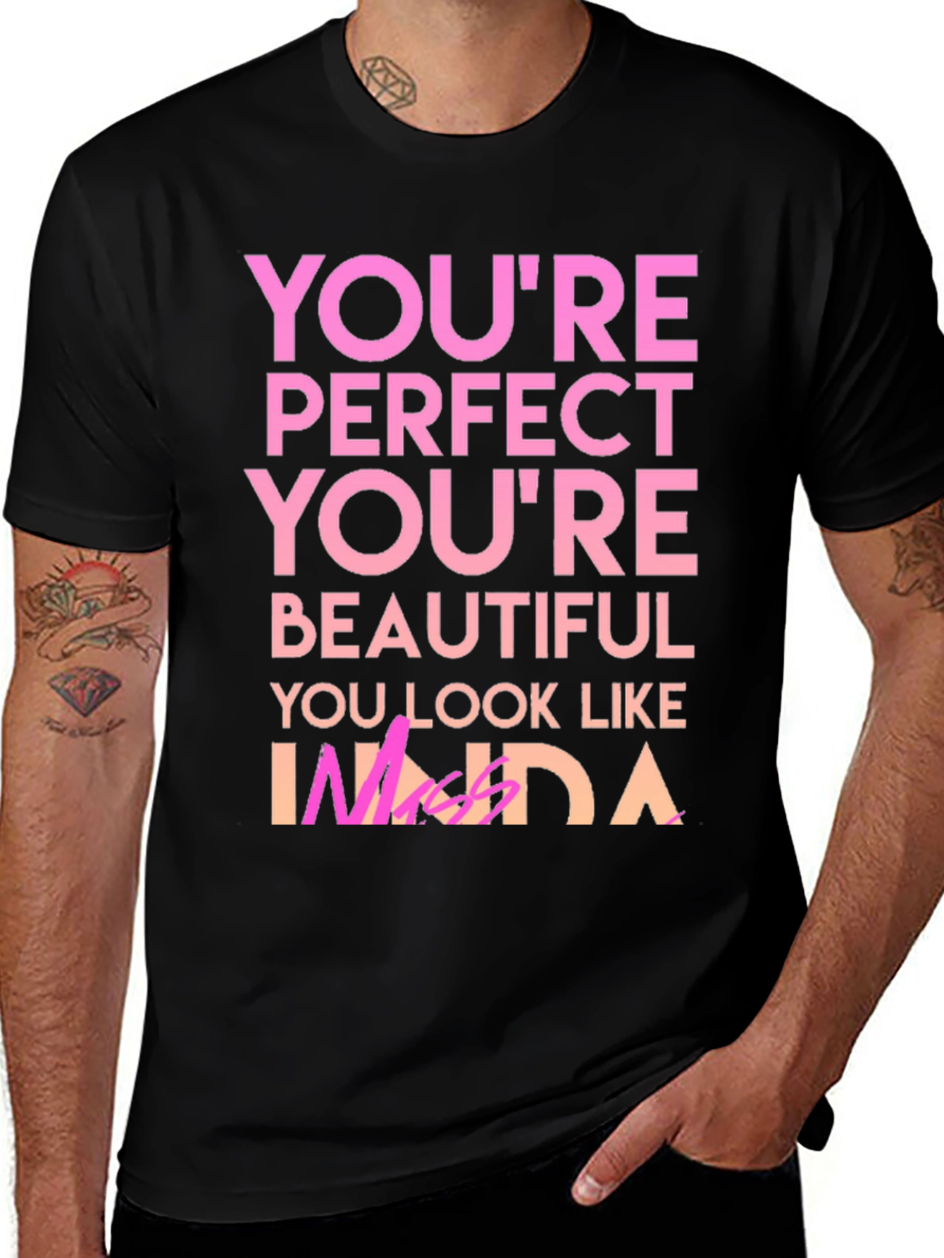 Variant 25 of You're Perfect T-Shirt - Black Graphic Tee