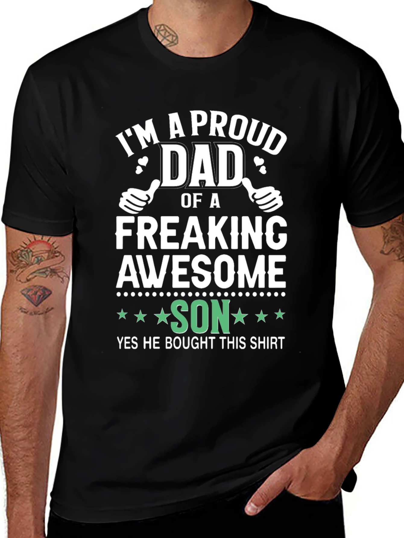 Variant 6 of Proud Dad Awesome Son Novelty Graphic Tee