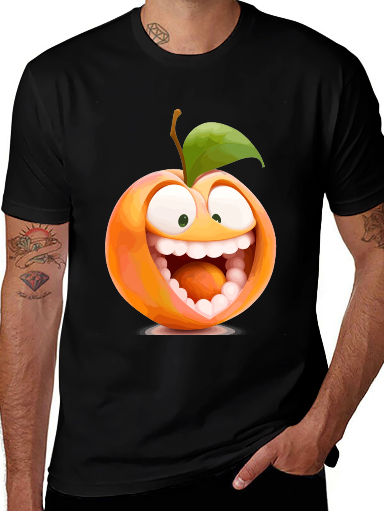 Variant 10 of Funny Peach Cartoon Graphic Tee