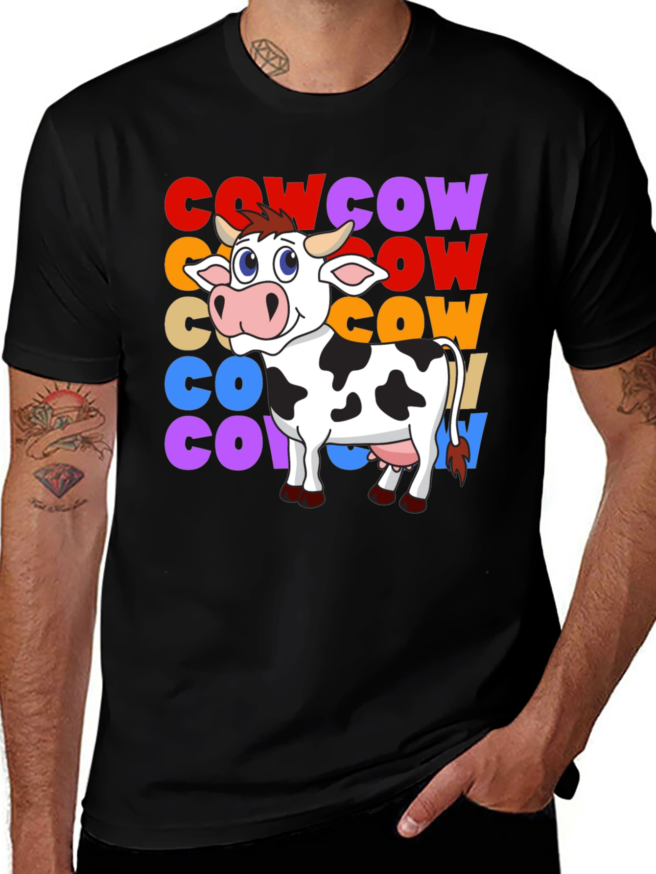 Variant 19 of Cow Graphic T-Shirt - Fun Animal Tee
