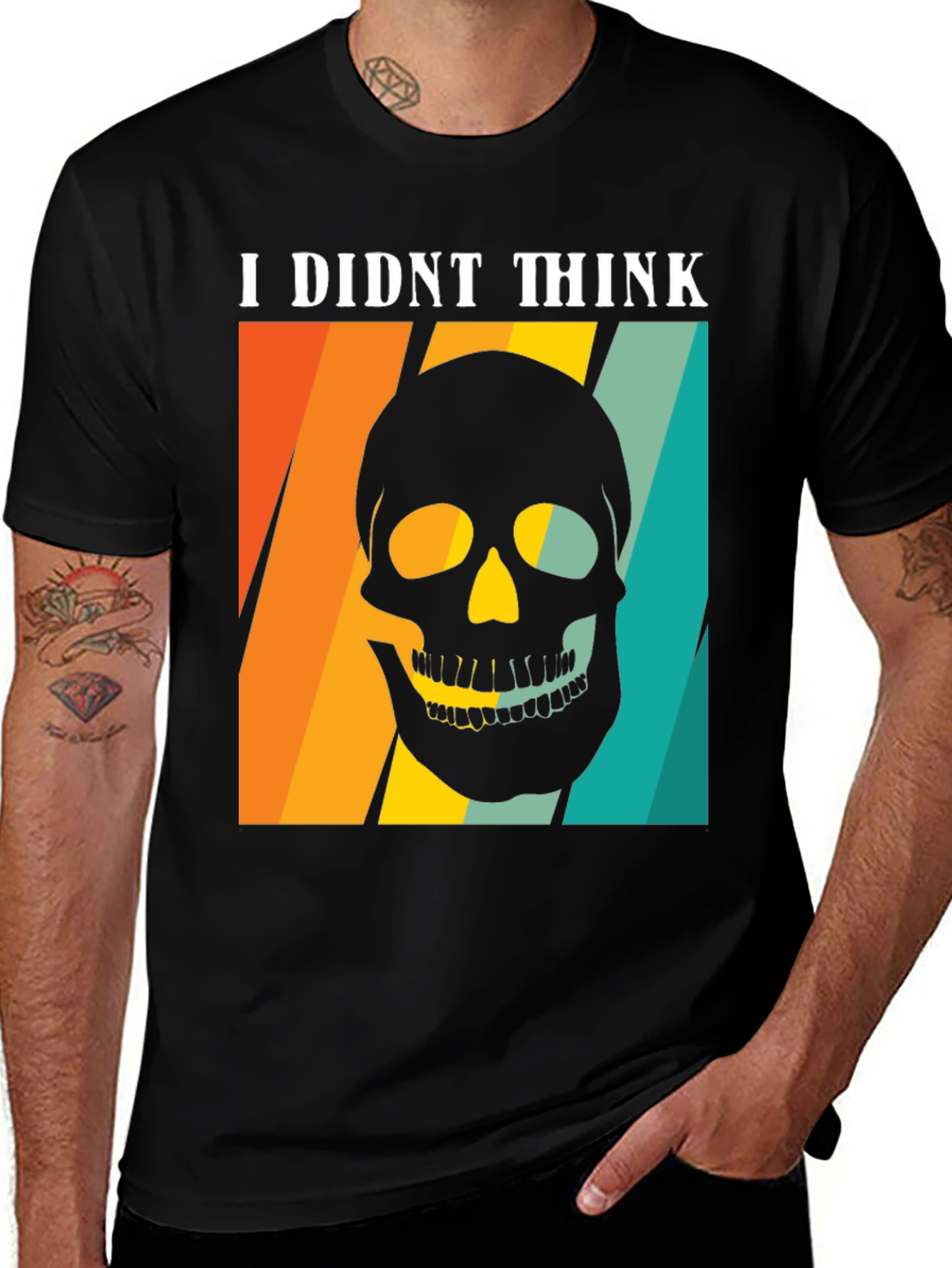 Variant 24 of I Didn't Think Skull Retro Style T-Shirt