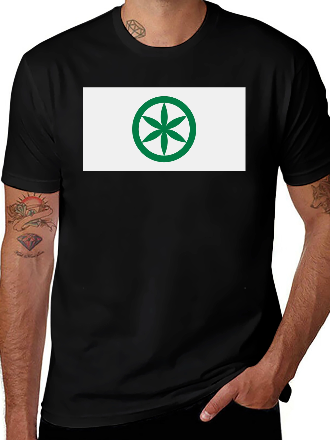 Variant 11 of Eco Green Flower Symbol T-Shirt - Stylish & Comfortable