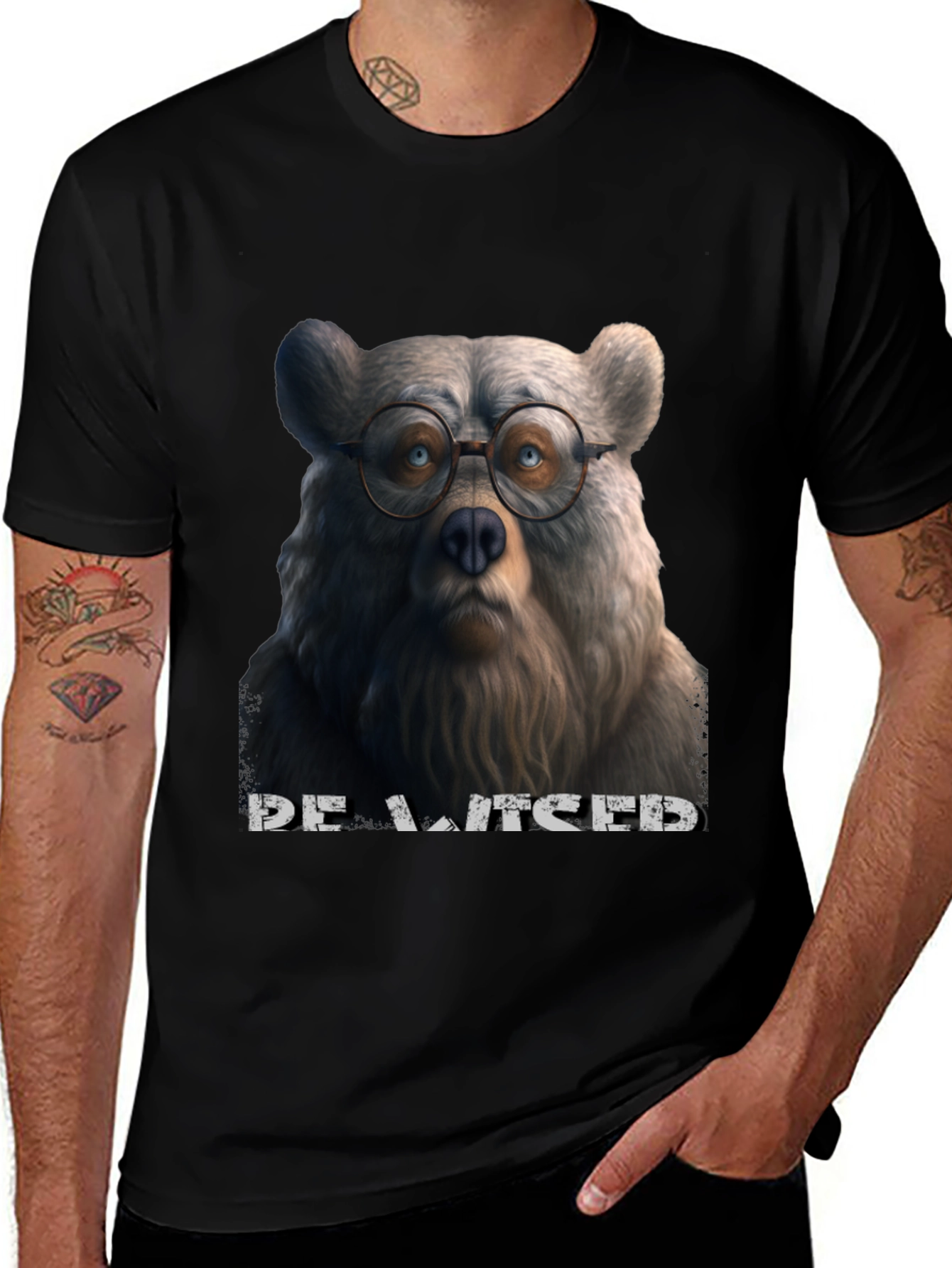 Variant 30 of Bear with Glasses Graphic T-Shirt