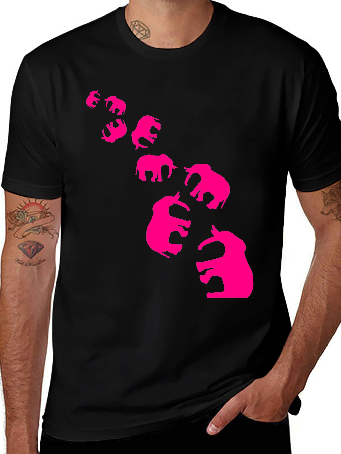 Variant 28 of Elephant Parade Graphic Black T-Shirt