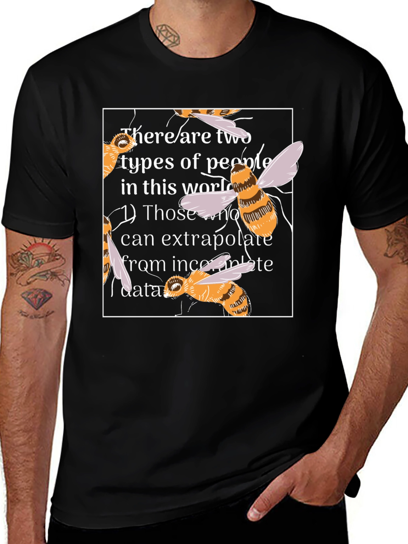 Variant 16 of Funny Bee T-Shirt: Two Types of People Design