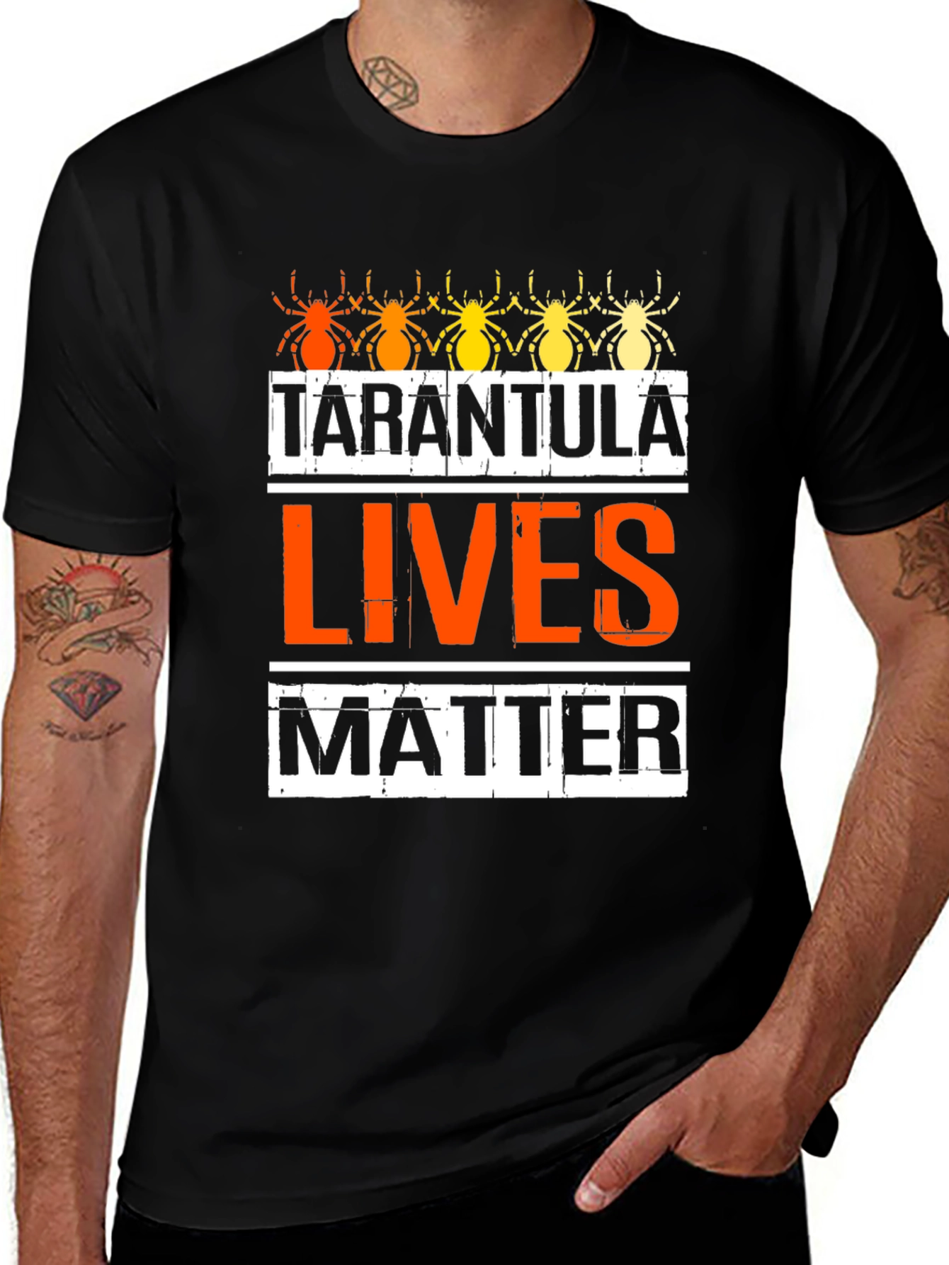 Variant 25 of Tarantula Lives Matter Graphic Tee - Black