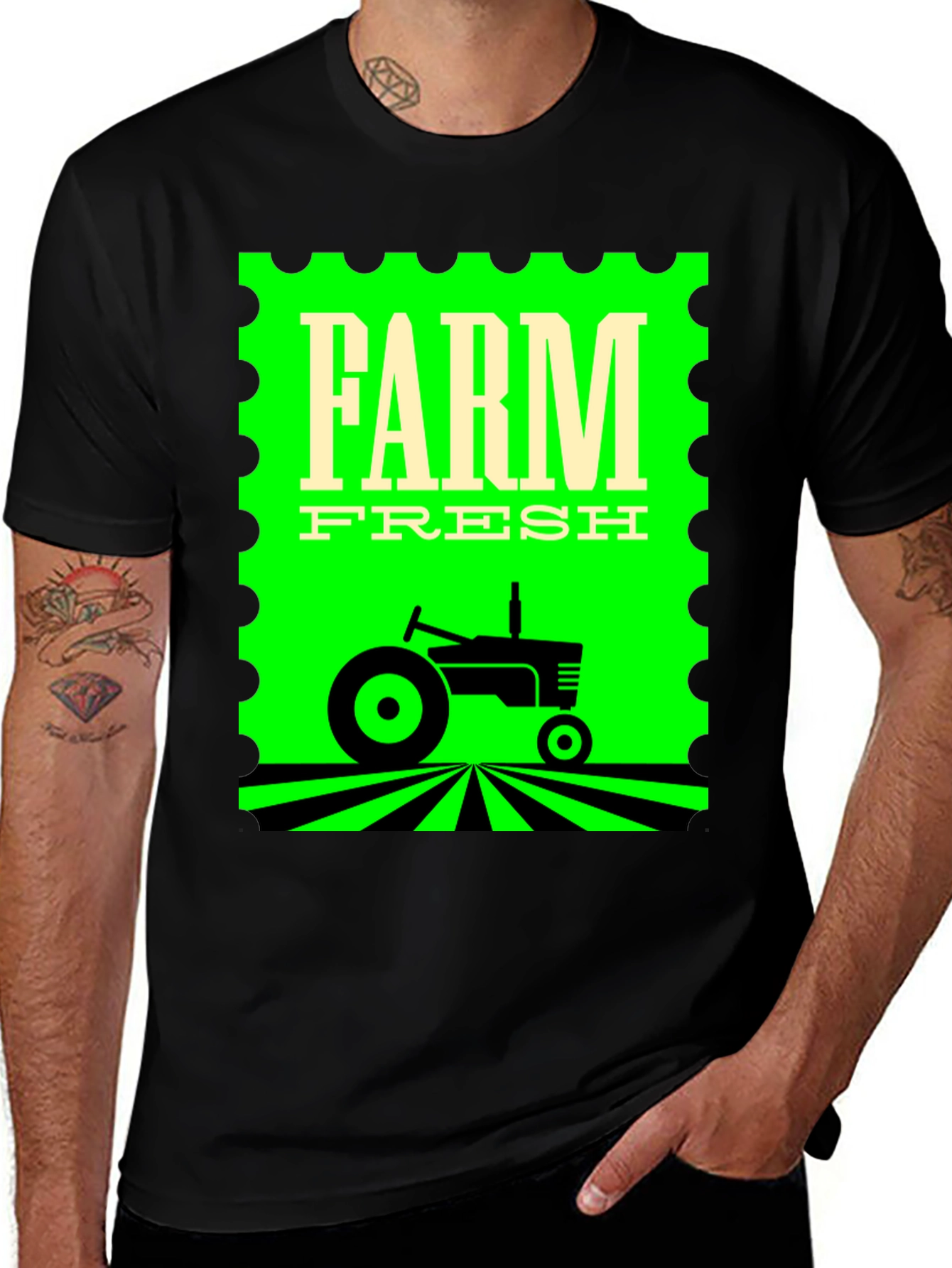 Variant 14 of Farm Fresh Tractor Graphic Tee