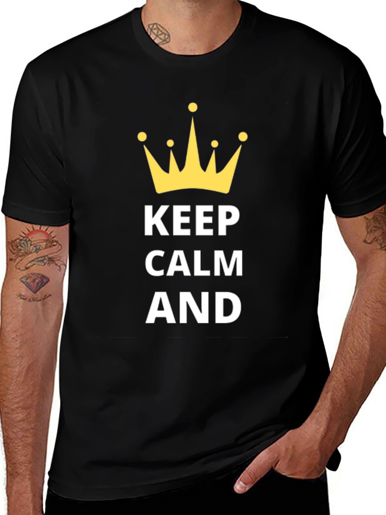 Variant 29 of Keep Calm T-Shirt - Men's Black Crown Graphic Tee