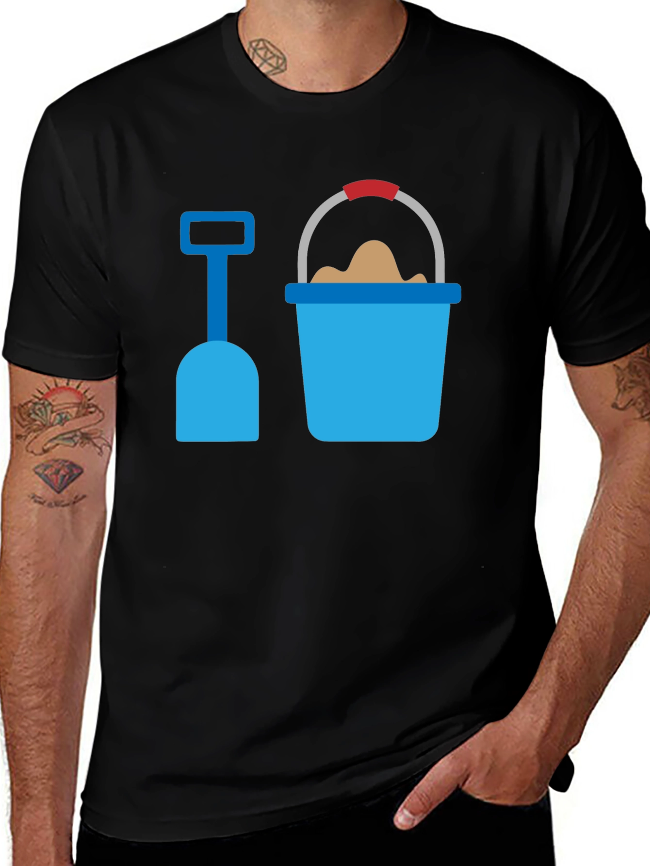 Variant 6 of Beach Day Fun T-Shirt - Sand Bucket & Shovel Design