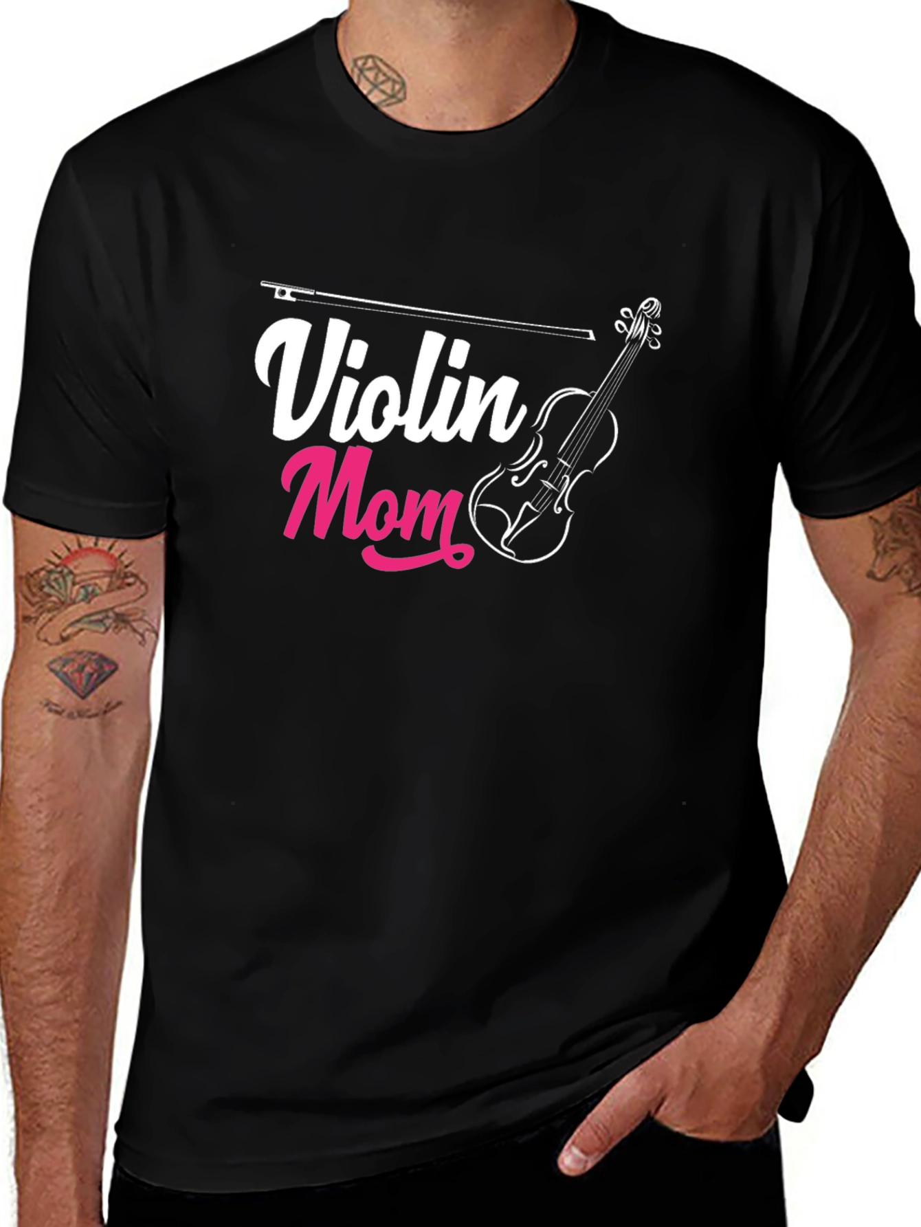 Variant 20 of Violin Mom Graphic T-Shirt - Music Lover Tee