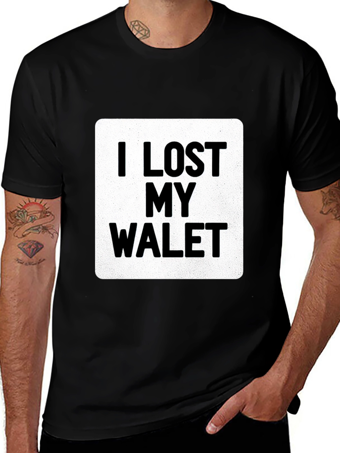 Variant 18 of I LOST MY WALET Graphic T-Shirt - Black