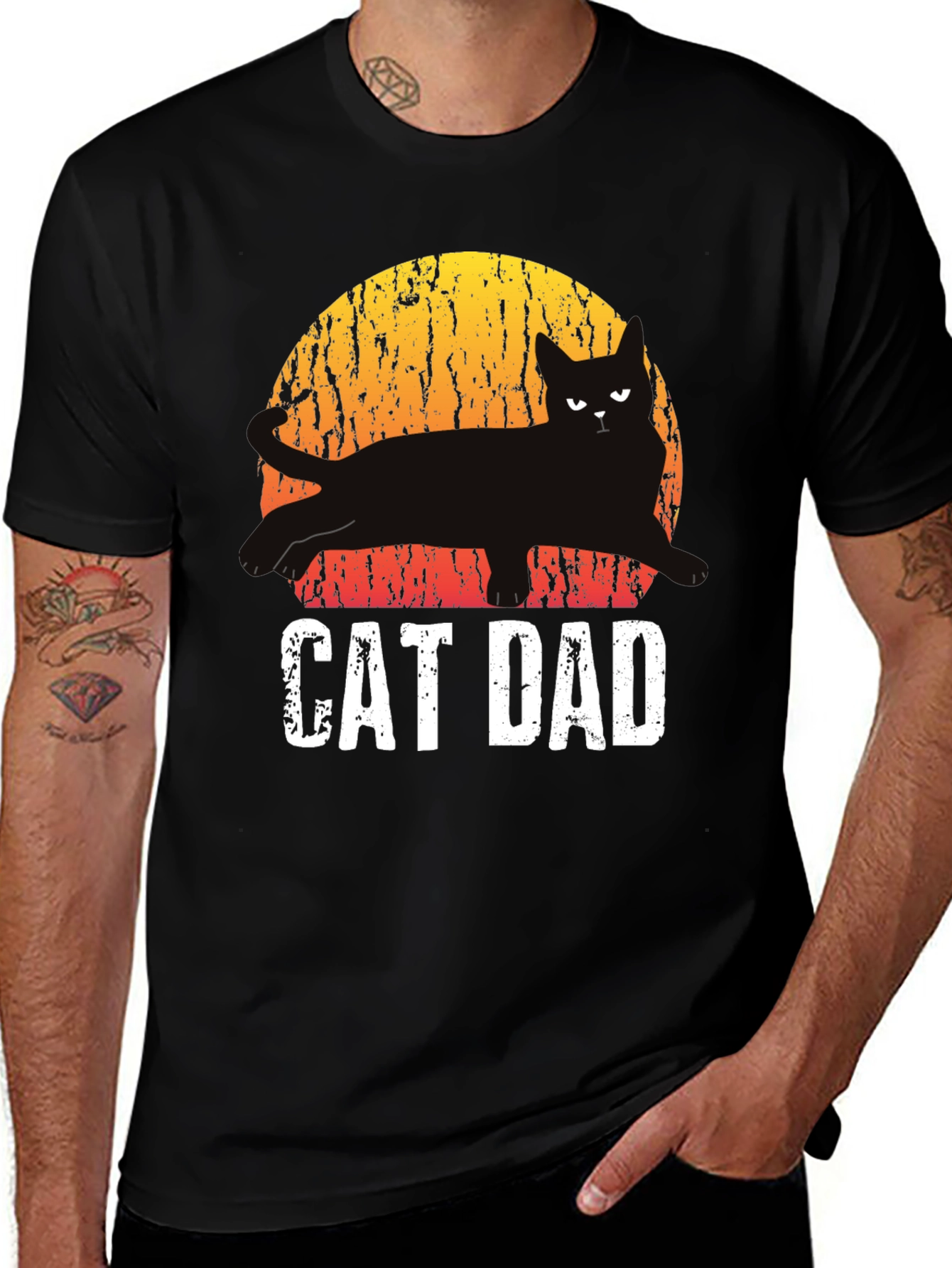 Variant 16 of Cat Dad Black T-Shirt