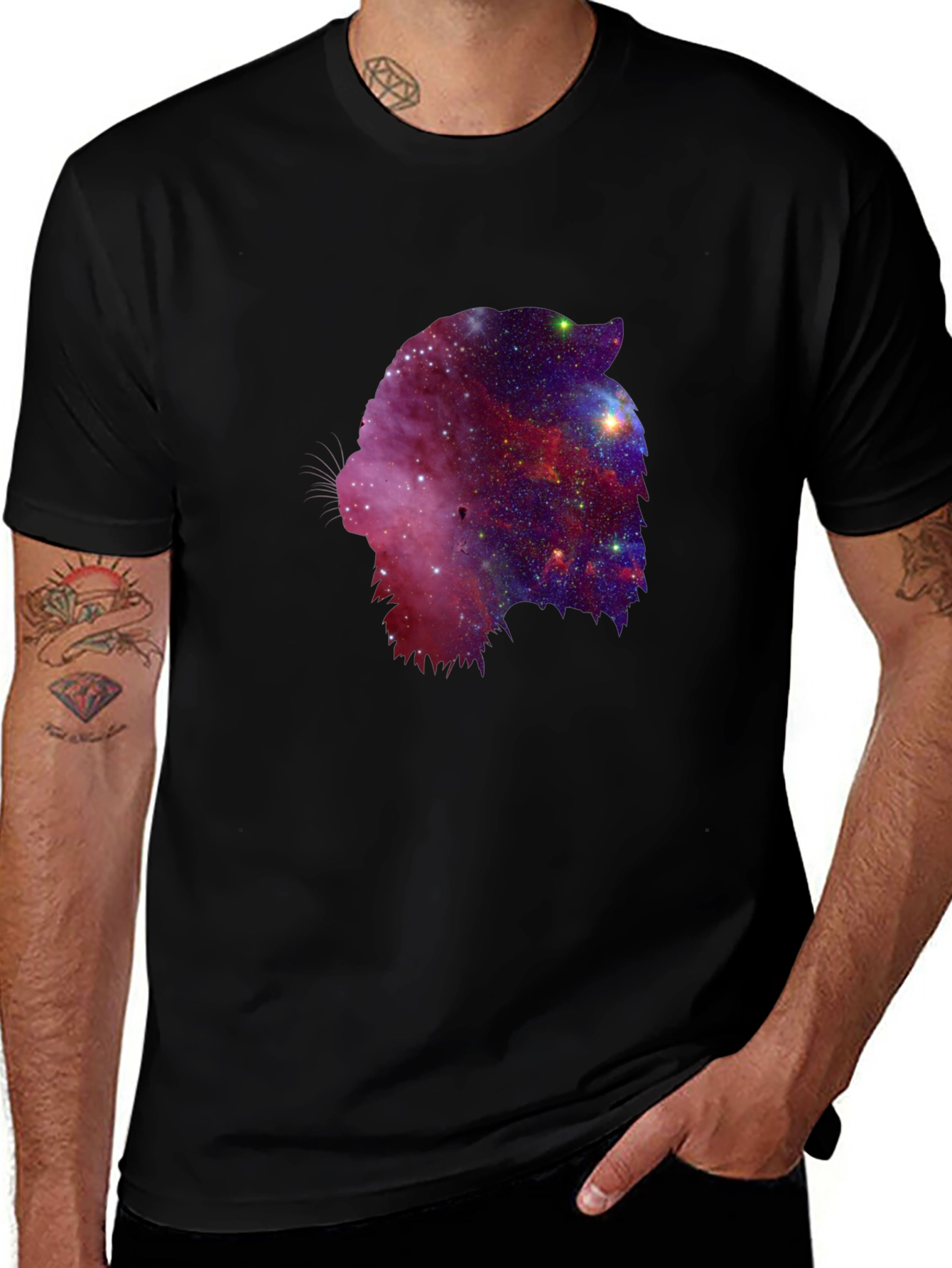Variant 23 of Nebula Lion Black T-Shirt