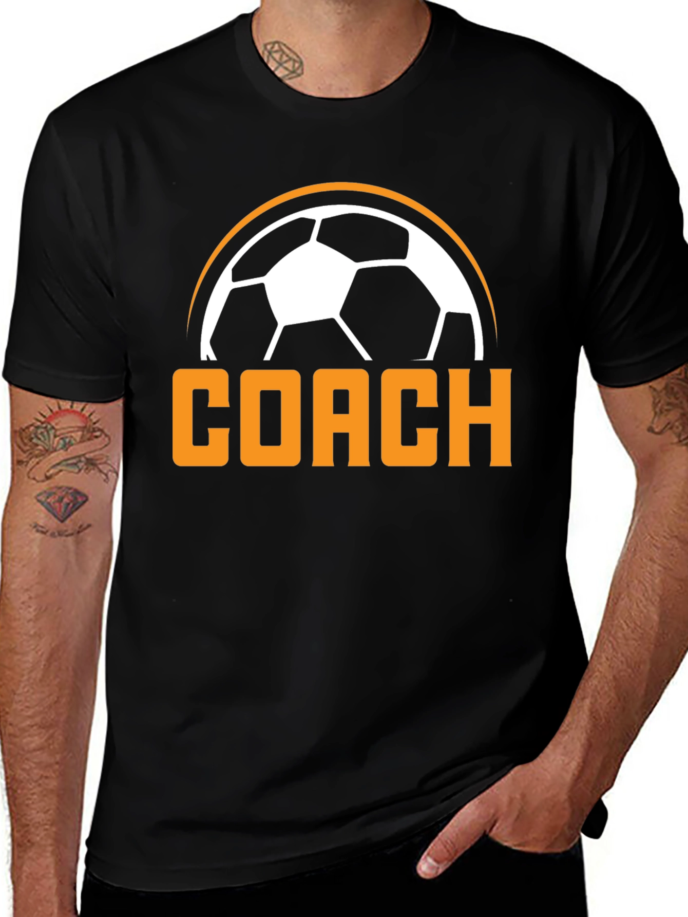 Variant 8 of Soccer Coach T-Shirt - Black Sports Tee