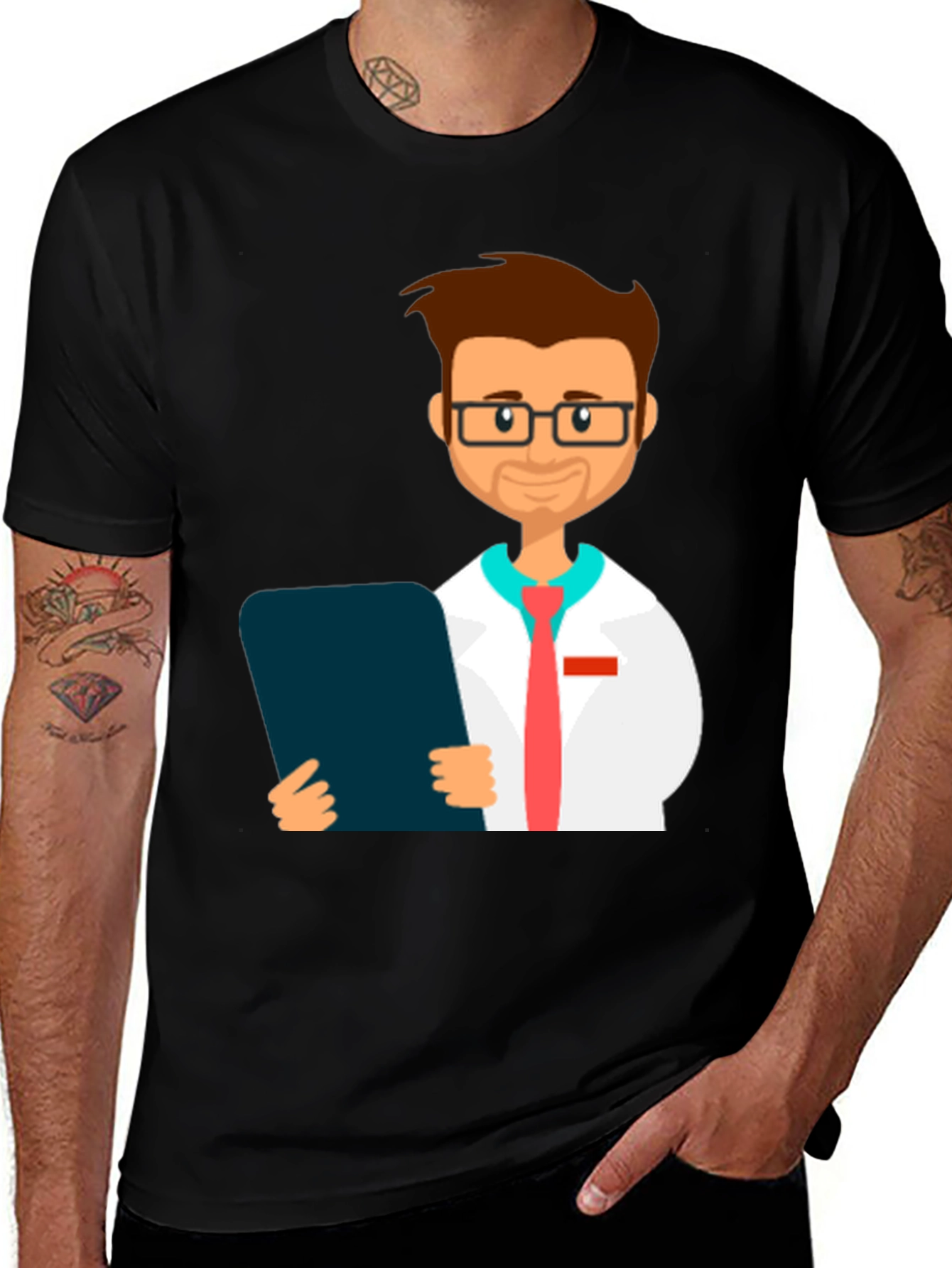 Variant 2 of Doctor Graphic T-Shirt - Black Cotton Tee