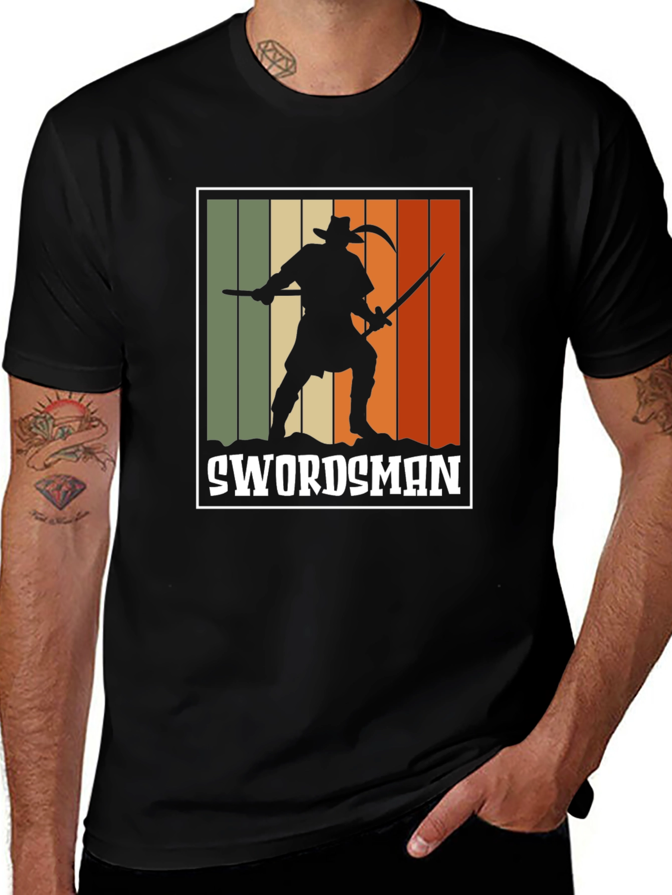 Variant 24 of Swordsman Retro Graphic T-Shirt