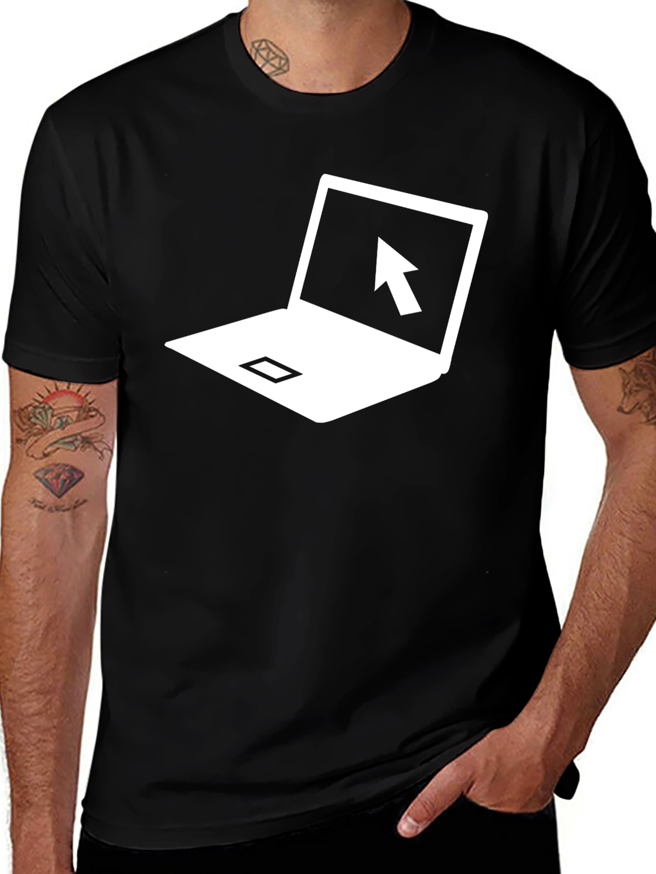 Laptop Cursor Graphic T-Shirt - Black
