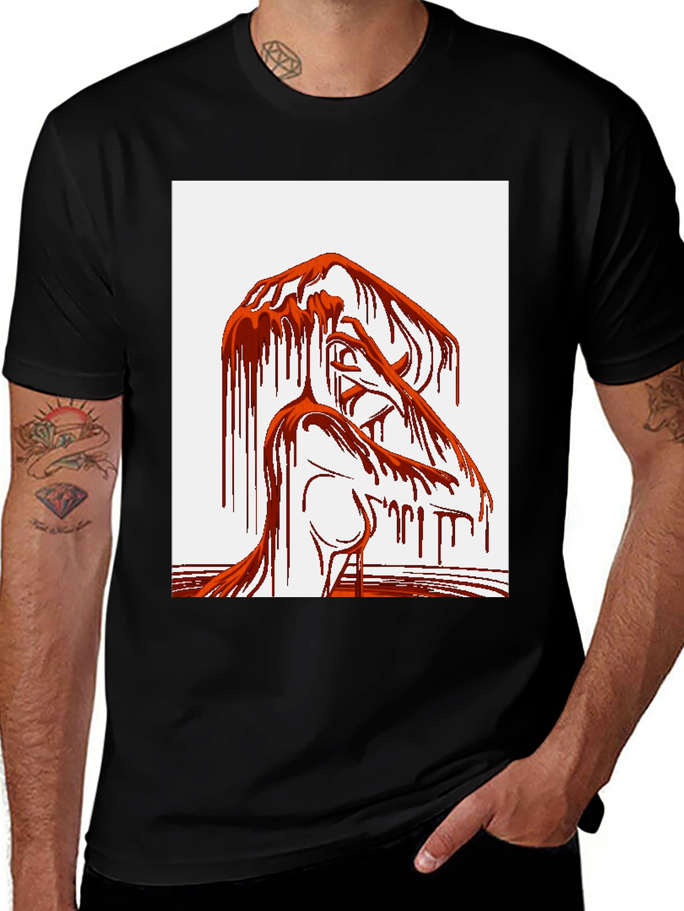 Variant 9 of Abstract Drip Art Graphic Tee - Unique Style