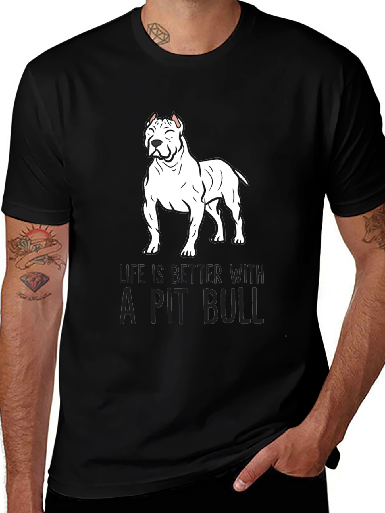 Pit Bull Graphic T-Shirt - Life is Better