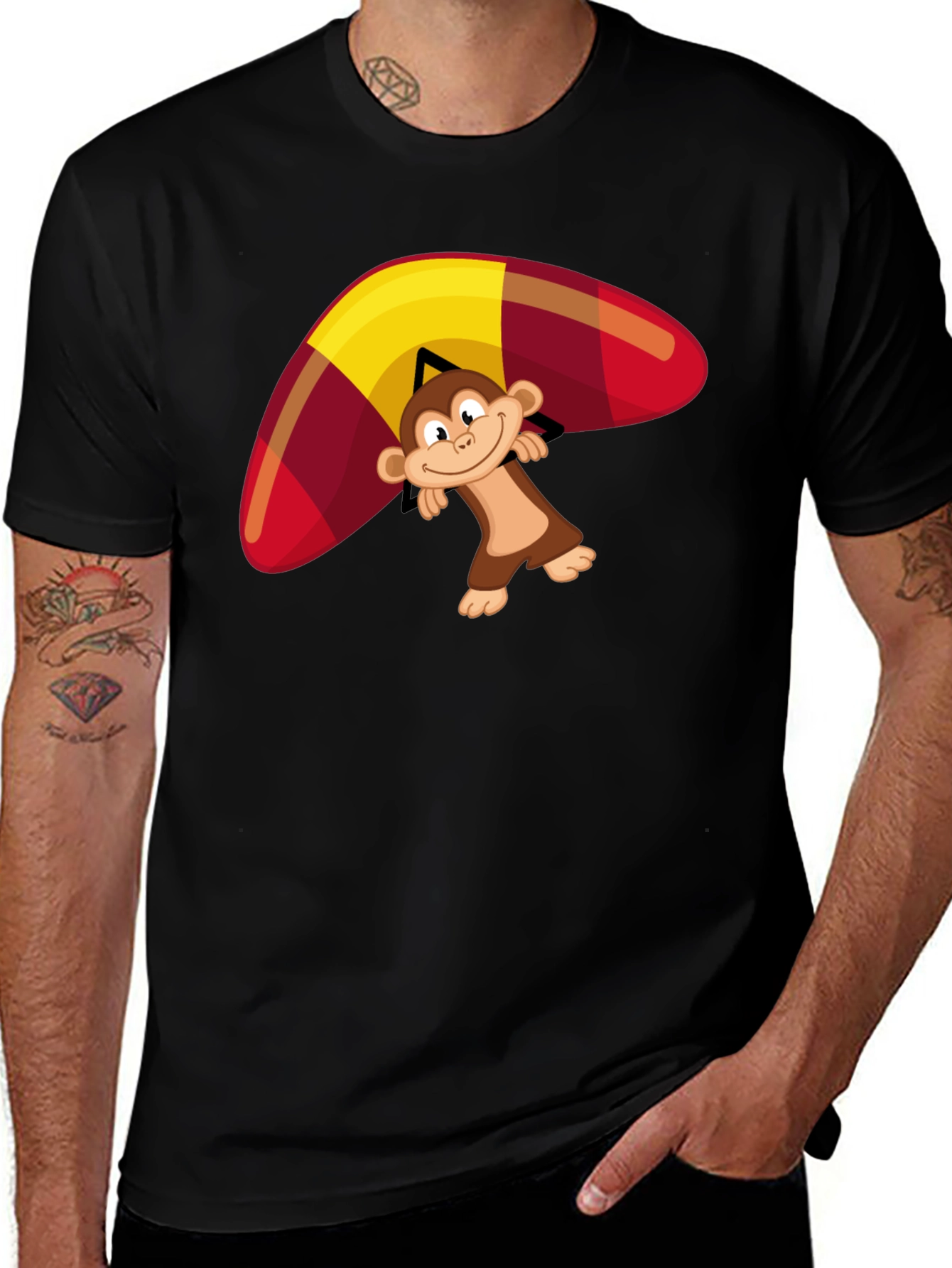 Variant 5 of Monkey Hang Gliding Graphic T-Shirt