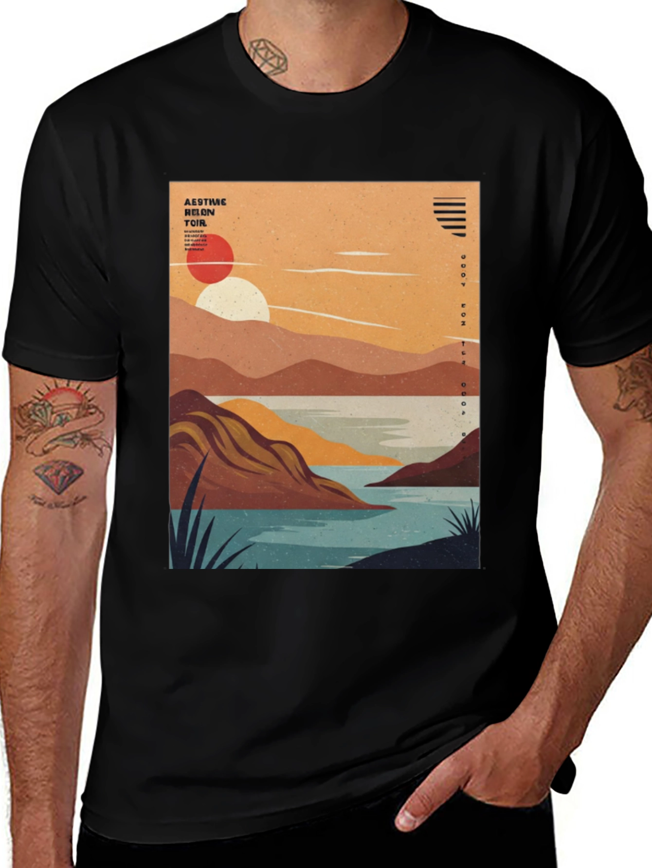 Variant 20 of Retro Landscape Graphic Tee - Stylish Casual Shirt