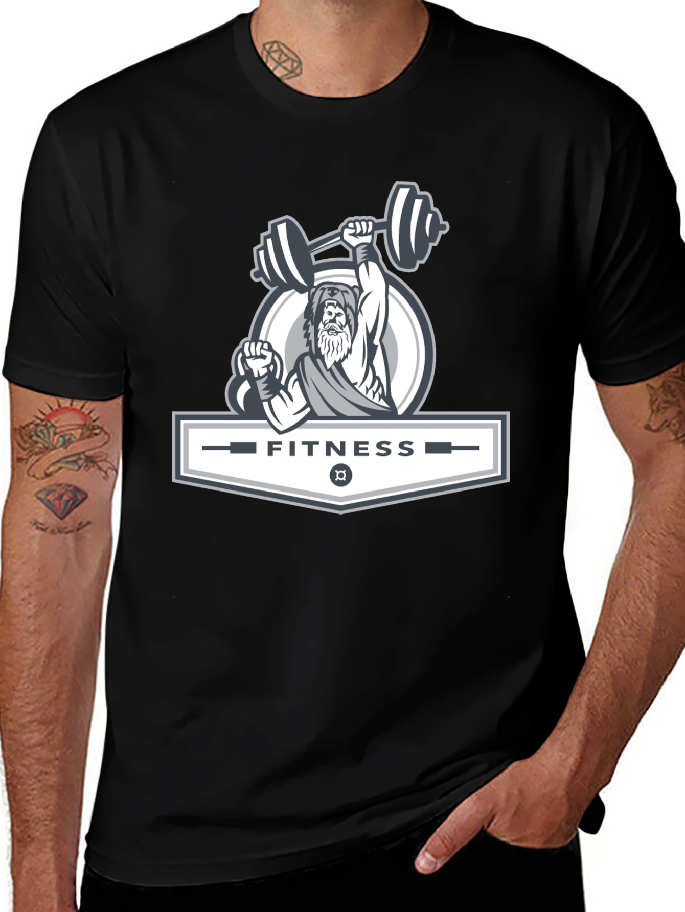 Variant 26 of Fitness Zeus Black T-Shirt - Gym Motivation