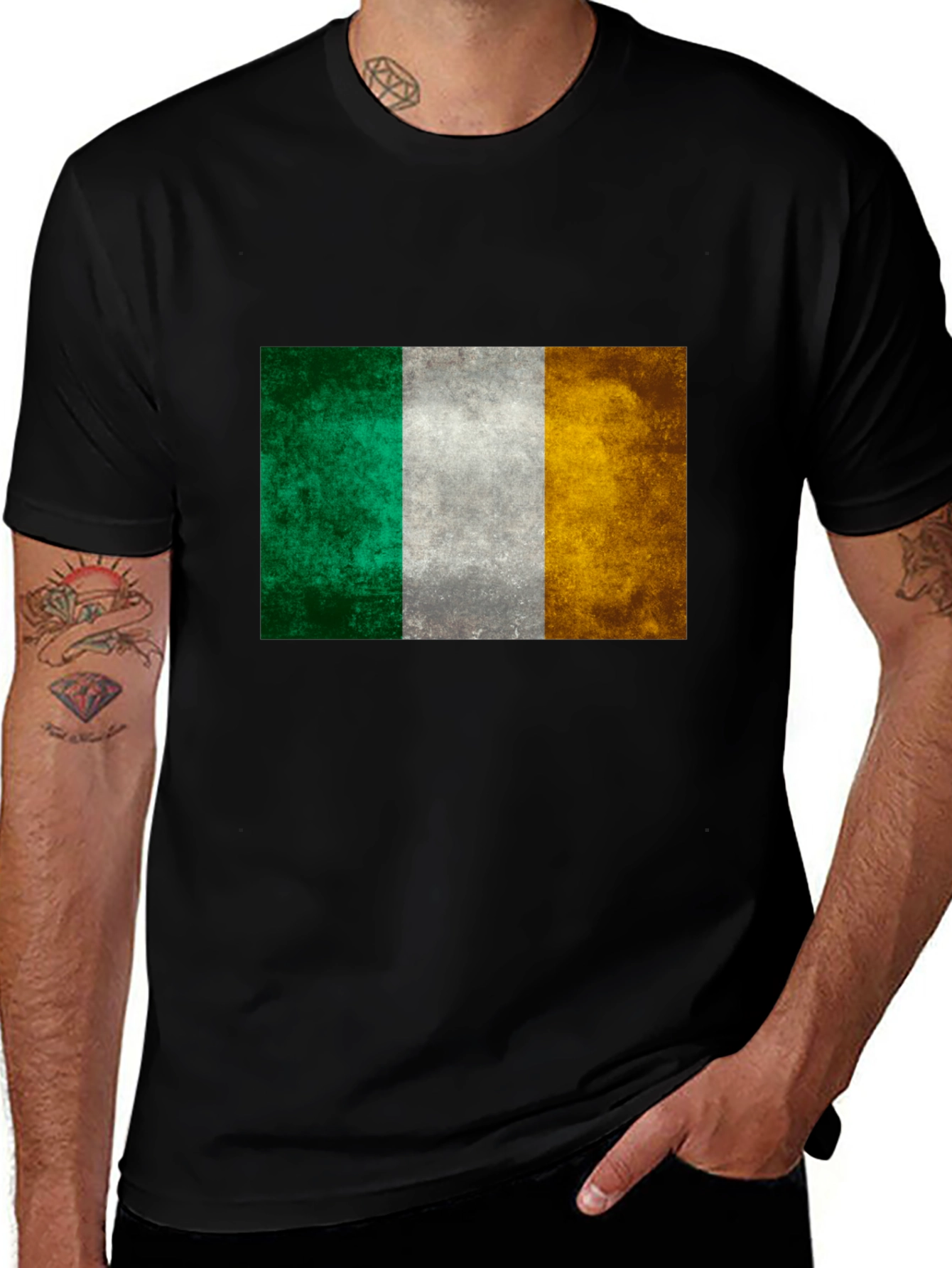 Variant 10 of Ireland Flag Graphic Tee - Distressed Look