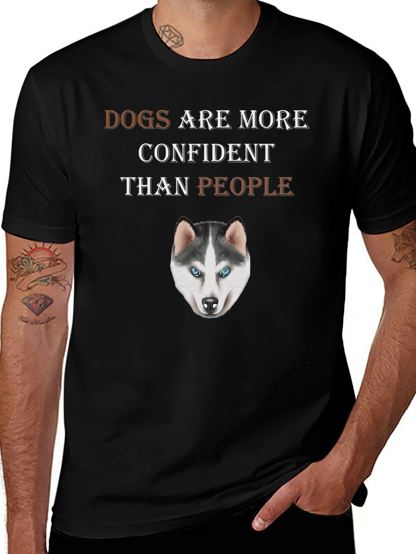 Variant 11 of Dog Lover T-Shirt - Dogs are More Confident Than People