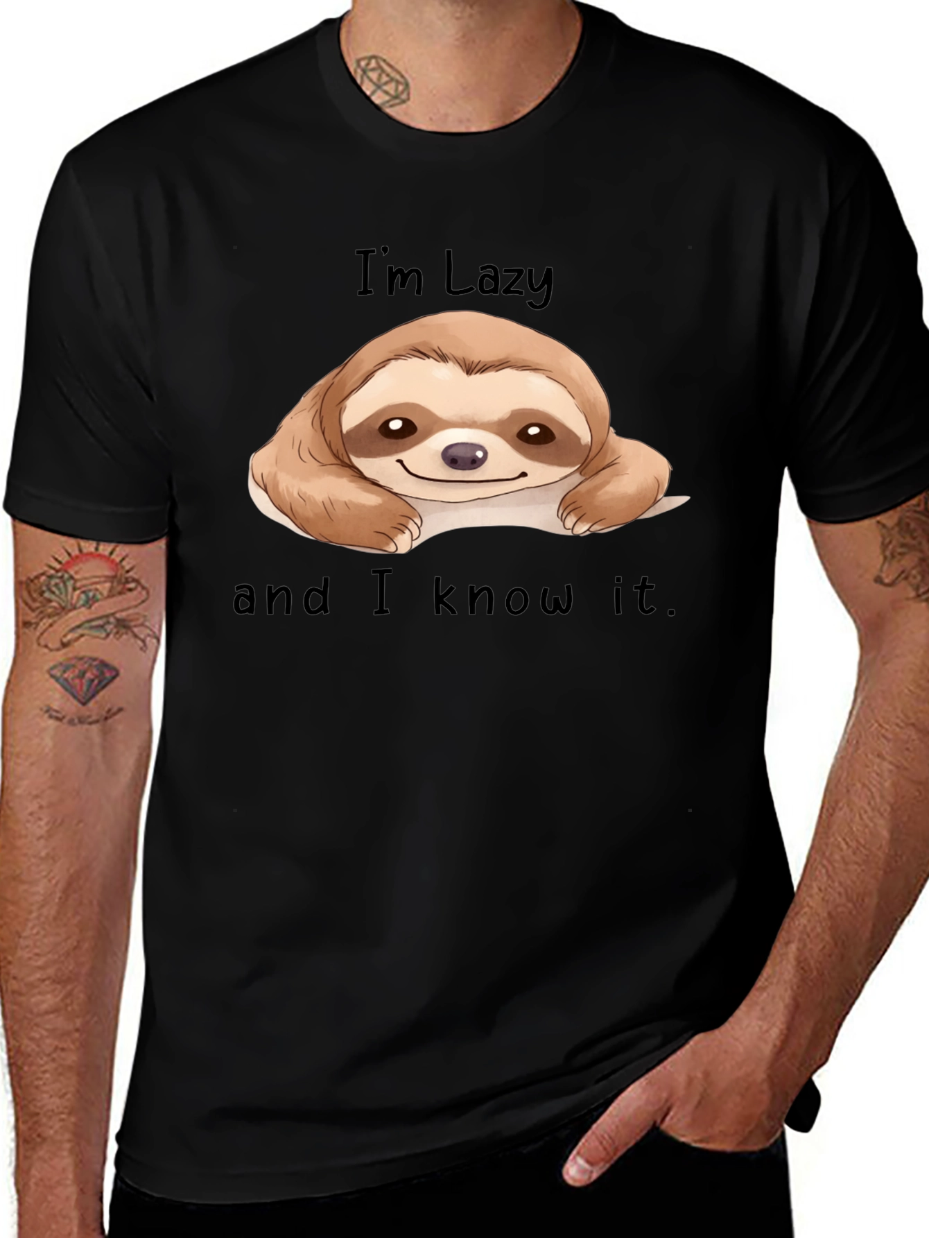Variant 25 of I'm Lazy Sloth Graphic Tee - Funny Casual Shirt