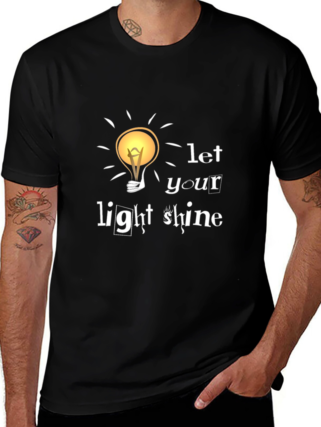 Variant 29 of Let Your Light Shine Black T-Shirt