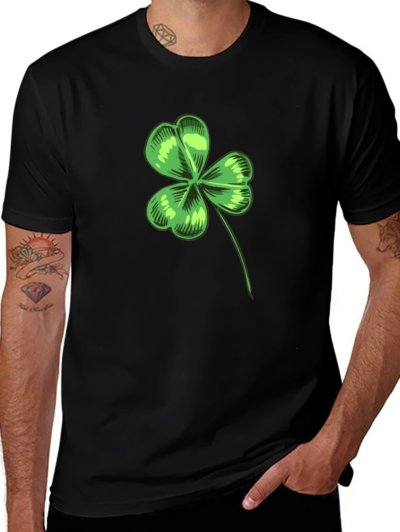 Variant 28 of Lucky Green Shamrock Graphic Tee
