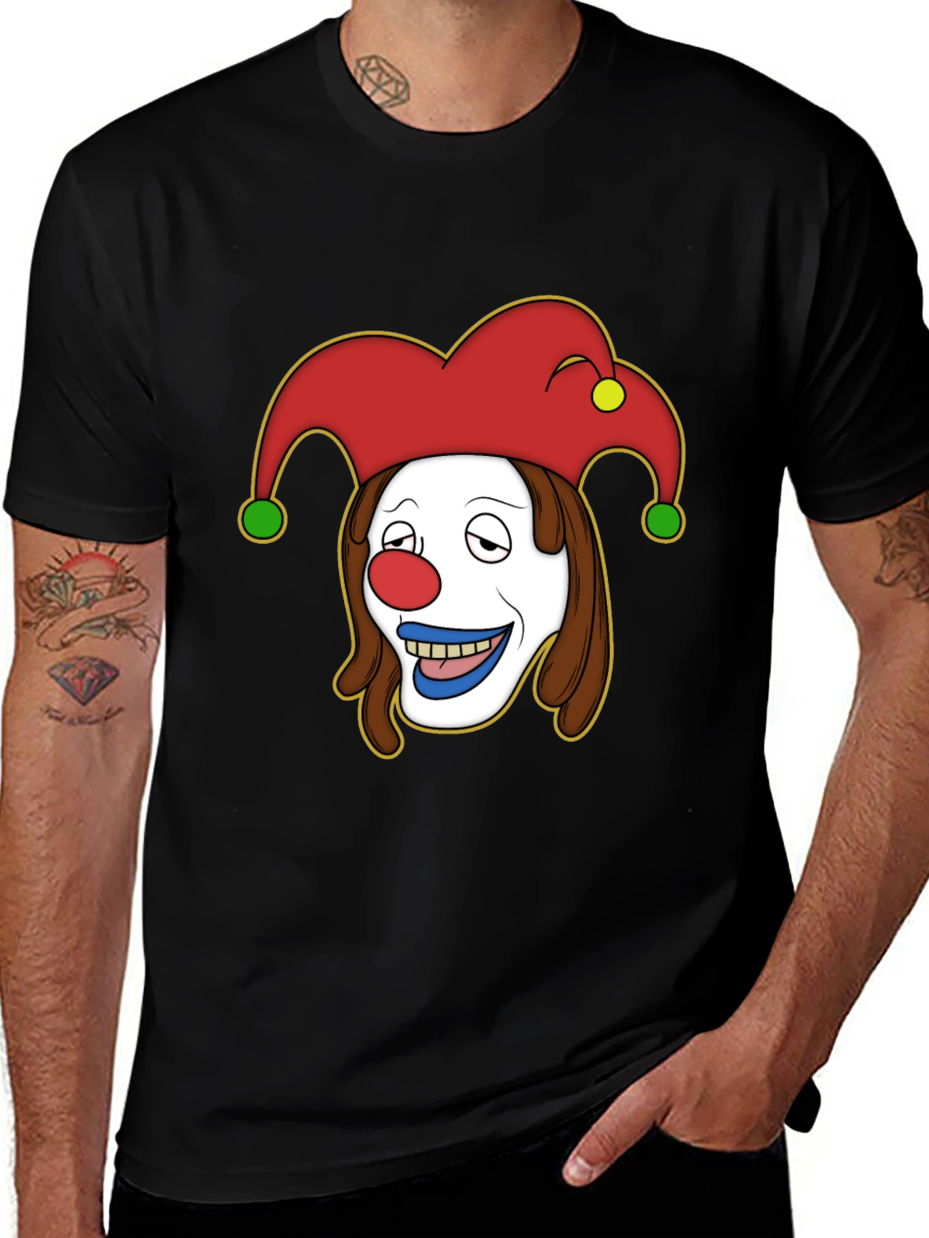 Variant 4 of Clown Cartoon Graphic T-Shirt - Black