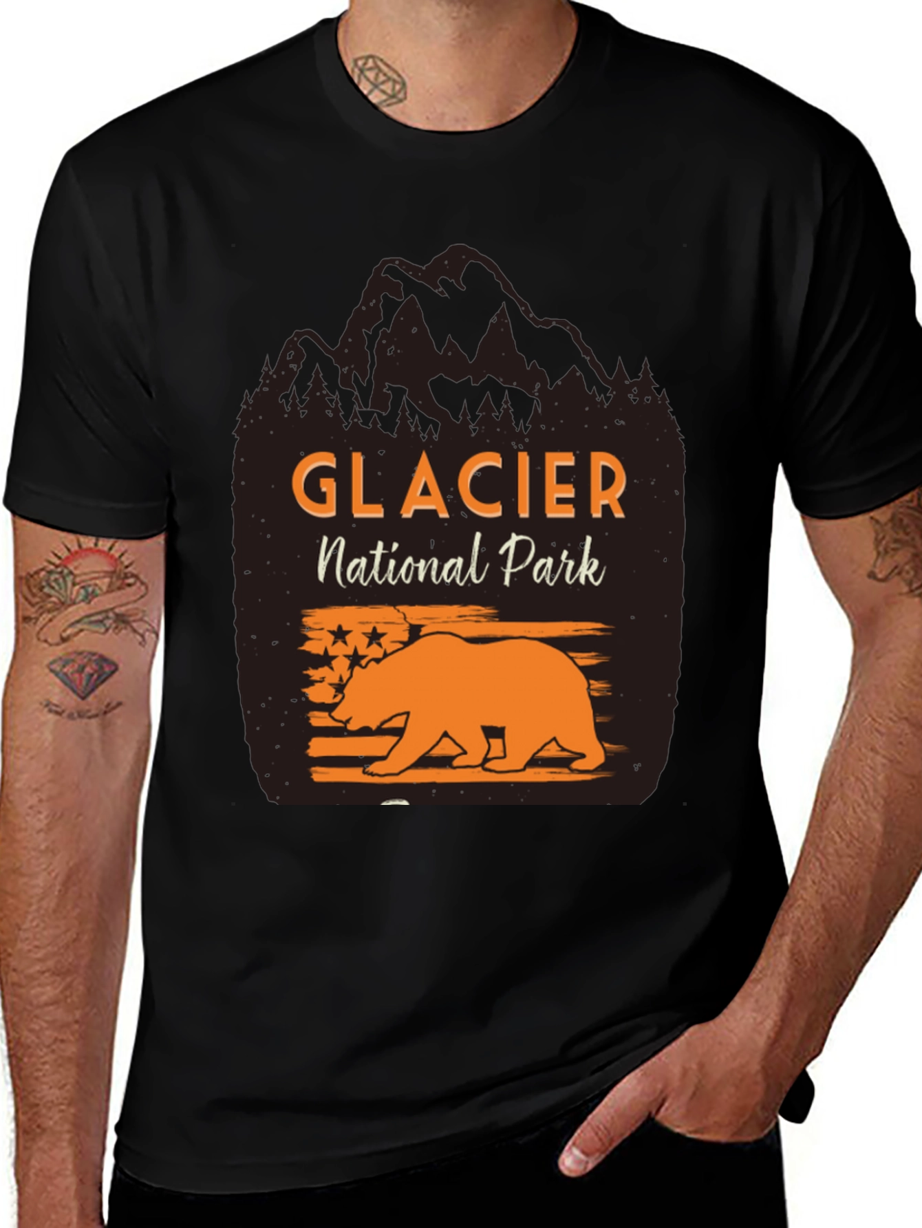 Variant 30 of Glacier National Park Bear T-Shirt