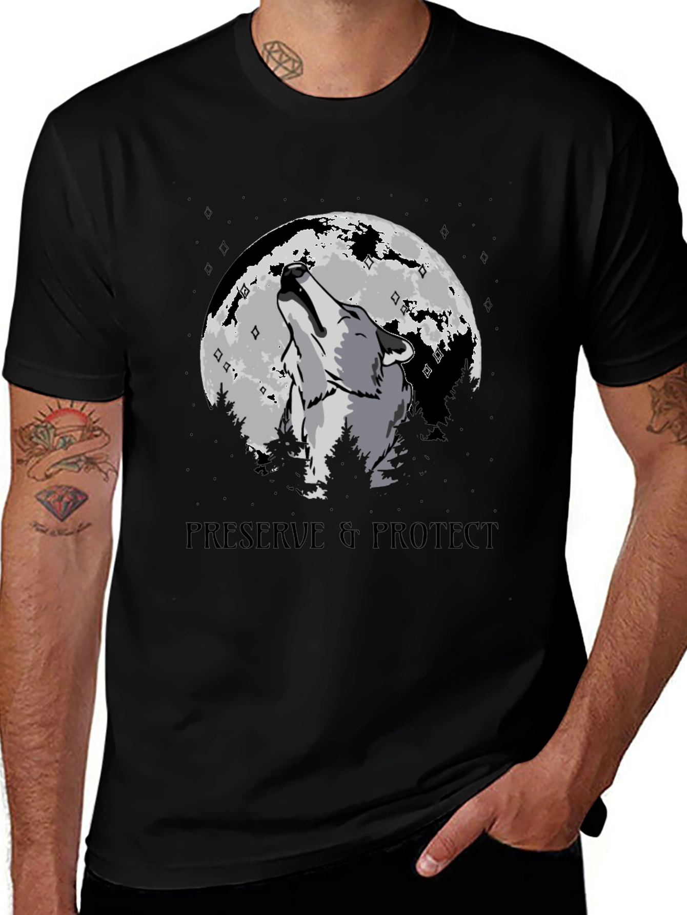Variant 22 of Preserve & Protect Wolf Moon Black T-Shirt